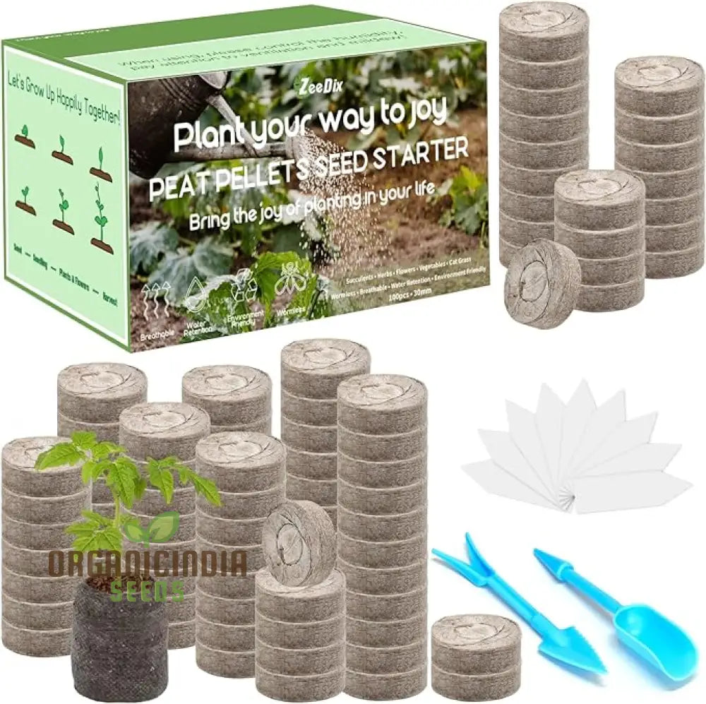 100 Pcs 30Mm Peat Pellets Seed Starter Kit - Compressed Soil Pods For Vegetable Seedlings Includes