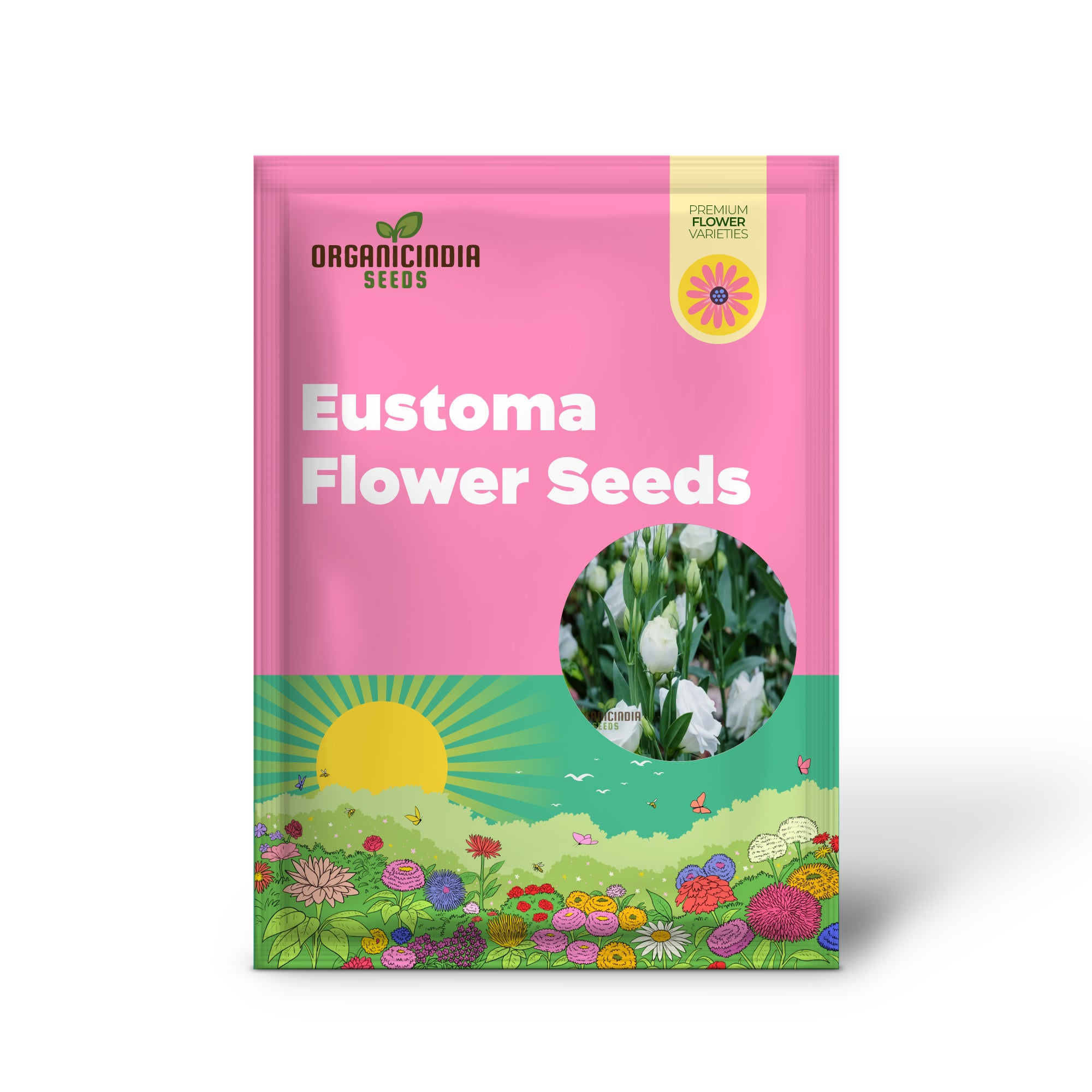 White and Pink Eustoma (Lisianthus) Flower Seeds for Planting