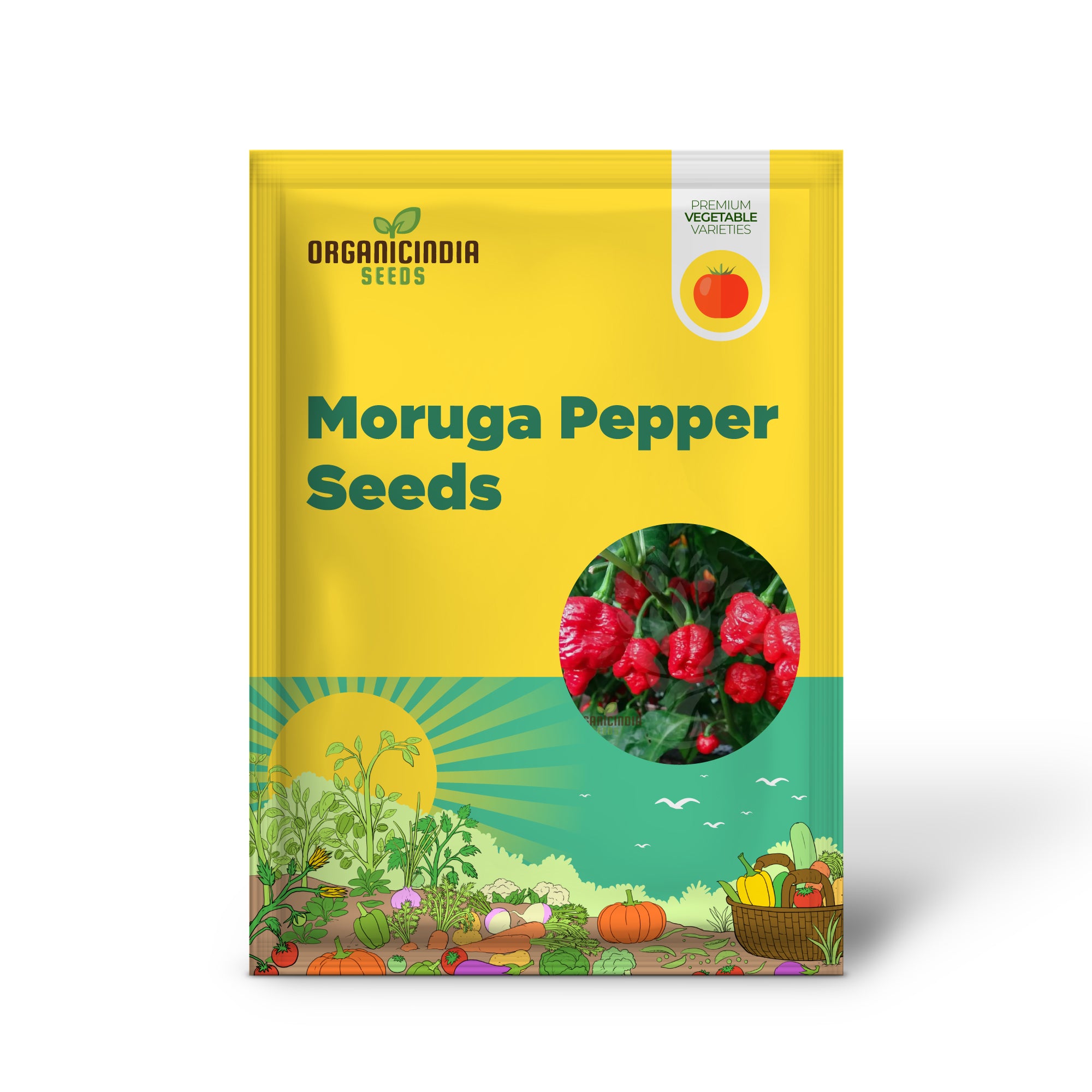 Orange Trinidad Moruga Pepper Seeds, Cultivate Spicy Delights with Premium Vegetable Seeds for Planting and Gardening