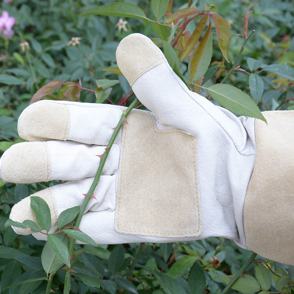 "Gants d'élagage de roses HANDLANDY résistants aux épines - Gantelets de jardinage longs unisexes en cuir de porc respirant - Cadeaux et outils de jardin idéaux pour les jardiniers"