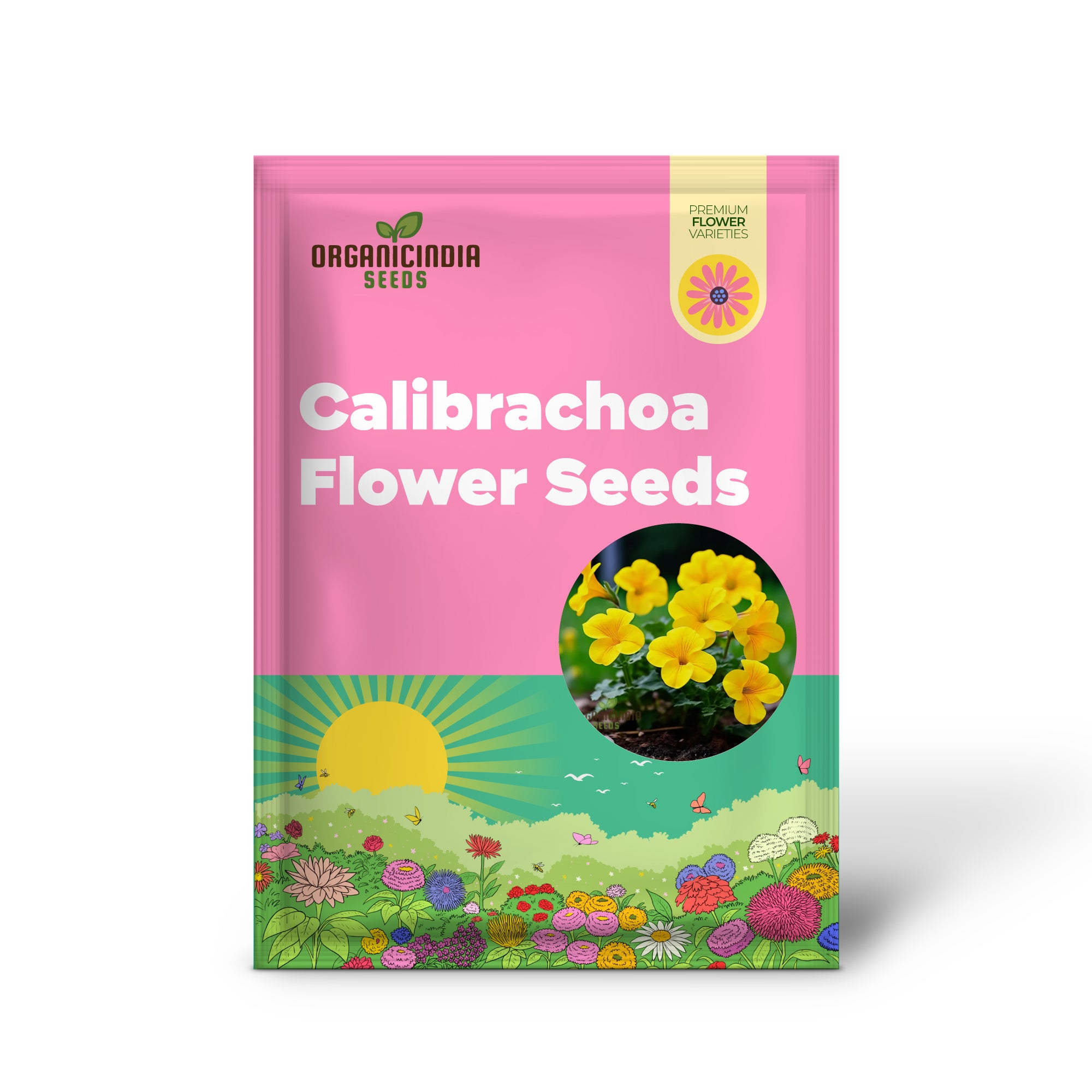 Wunderschöne gelbe Superbells Calibrachoa-Blumensamen, hochwertige Samen für leuchtende Gartenblüten