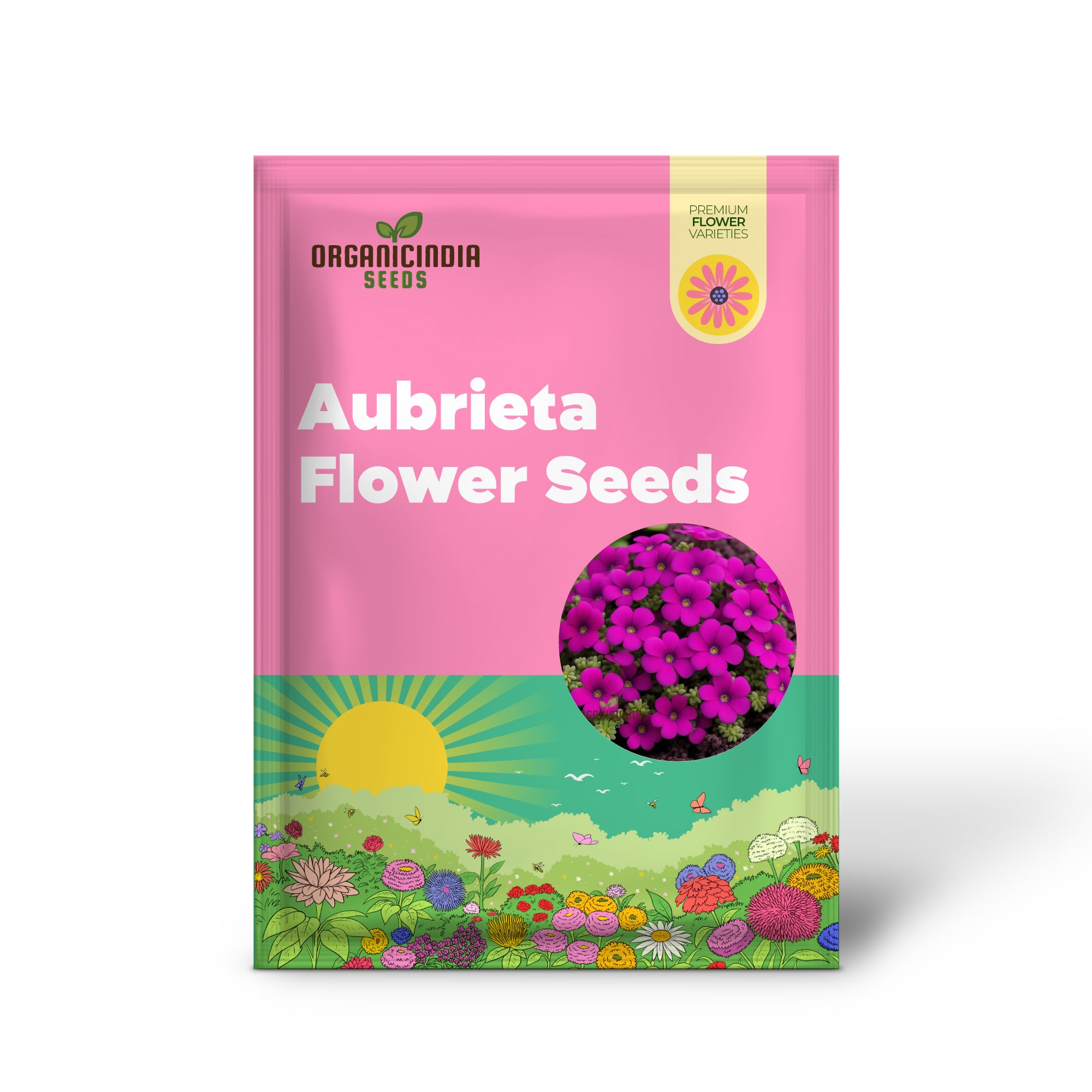 Aubrieta Purple Pink Flower Seeds, High-Quality Seeds for Vibrant Rock Garden Blooms and Planting