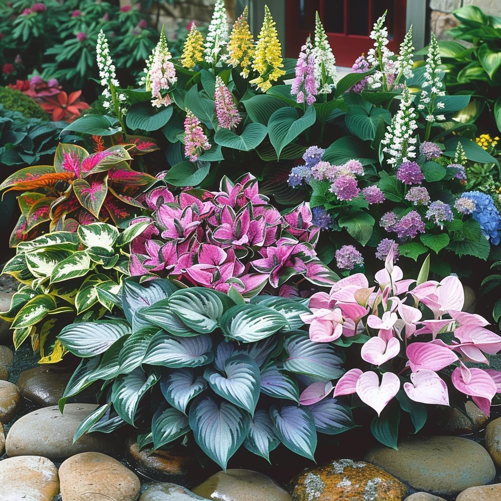 Mixed Hosta & Lily Perennial Flower Seeds – White Lace & Colorful Varieties for DIY Home Garden Ground Cover Planting