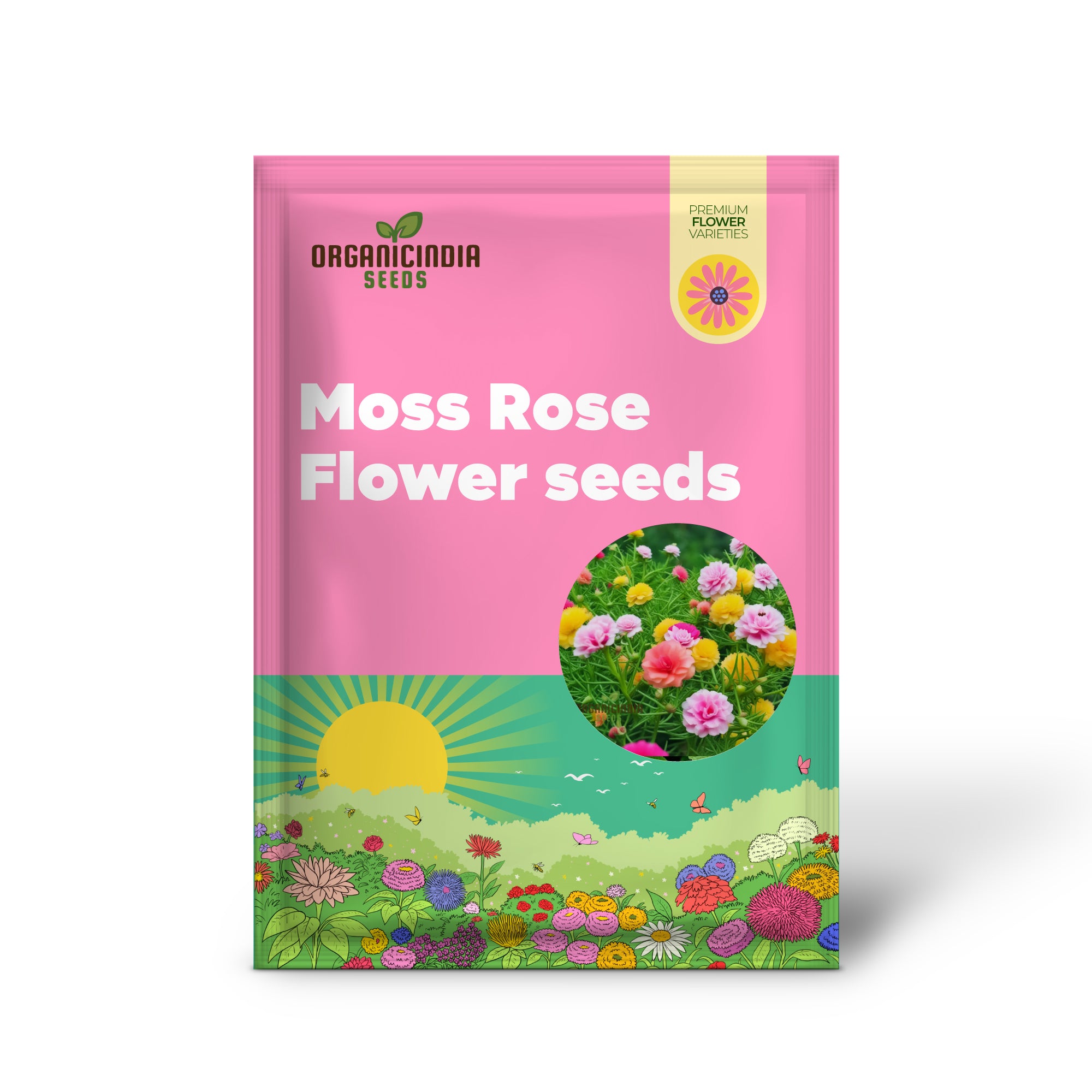 Moss Rose flower seeds, Portola Turquoise, Ground Cover Droughty Periods