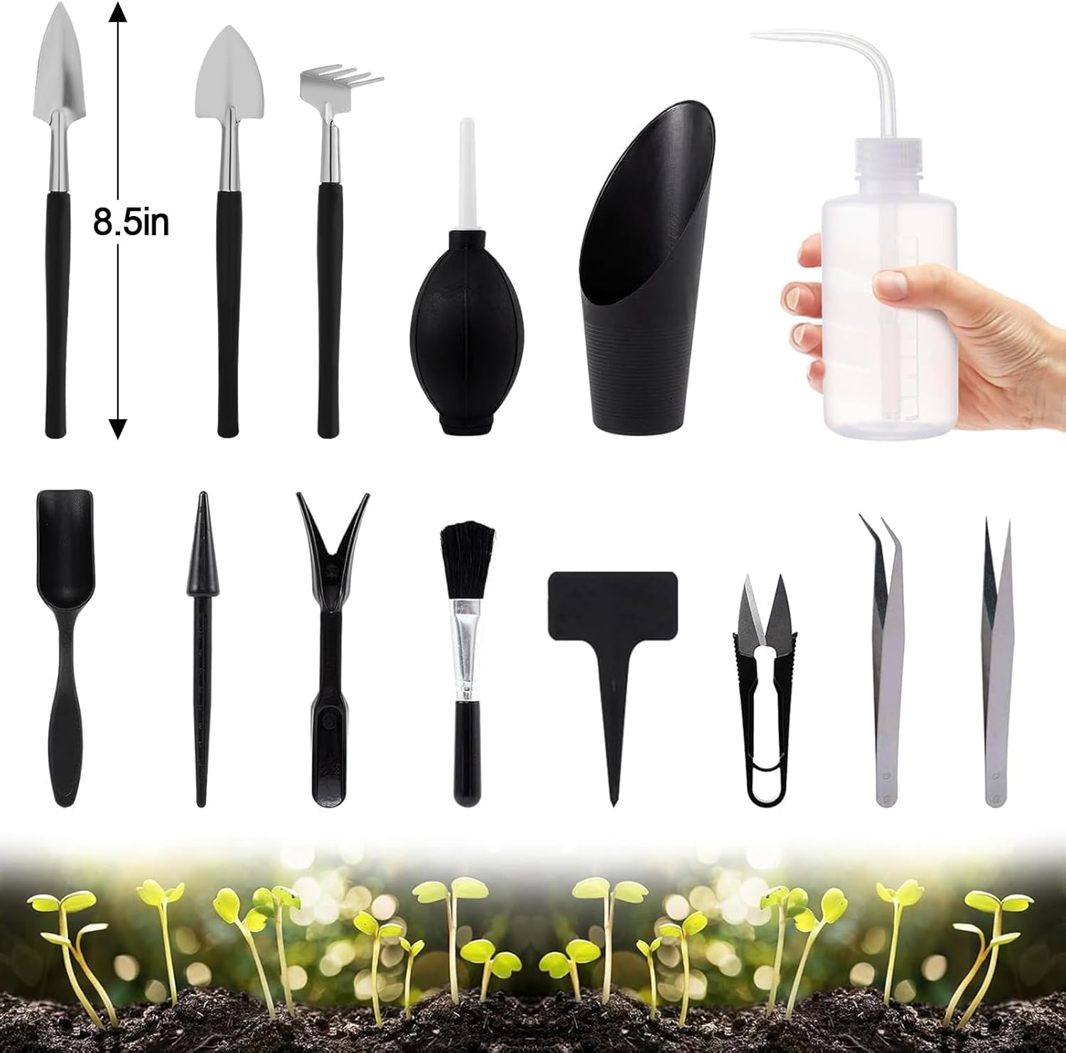 20-Piece Succulent Tool Set - Includes 39.4" Indoor Plant Repotting Mat and 19 Miniature Hand Tools for Indoor and Outdoor Plant Care (Green)