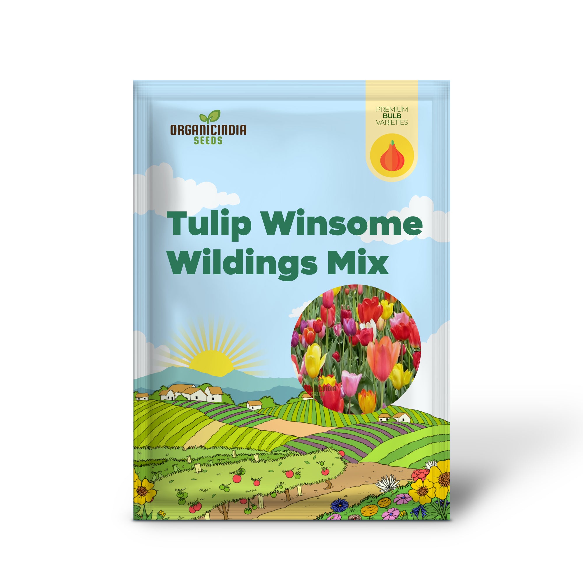 Gelbe, rosa, orange und weiße Tulpenart „Winsome Wildings Mix“ (3 Zwiebeln zum Anpflanzen)