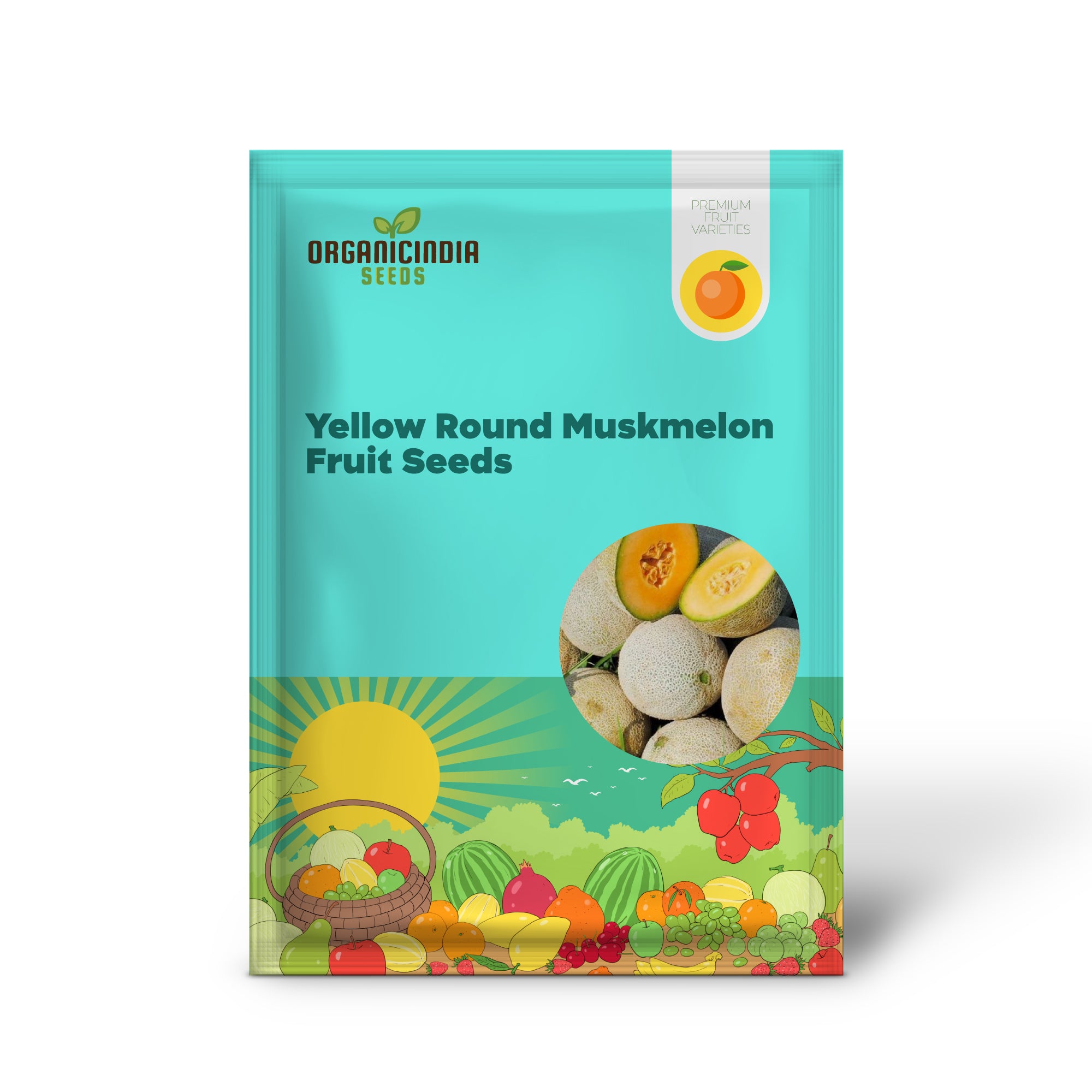 Exquisite Yellow Round Muskmelon Fruit Seeds, Perfect for Lush, Sweet Harvests