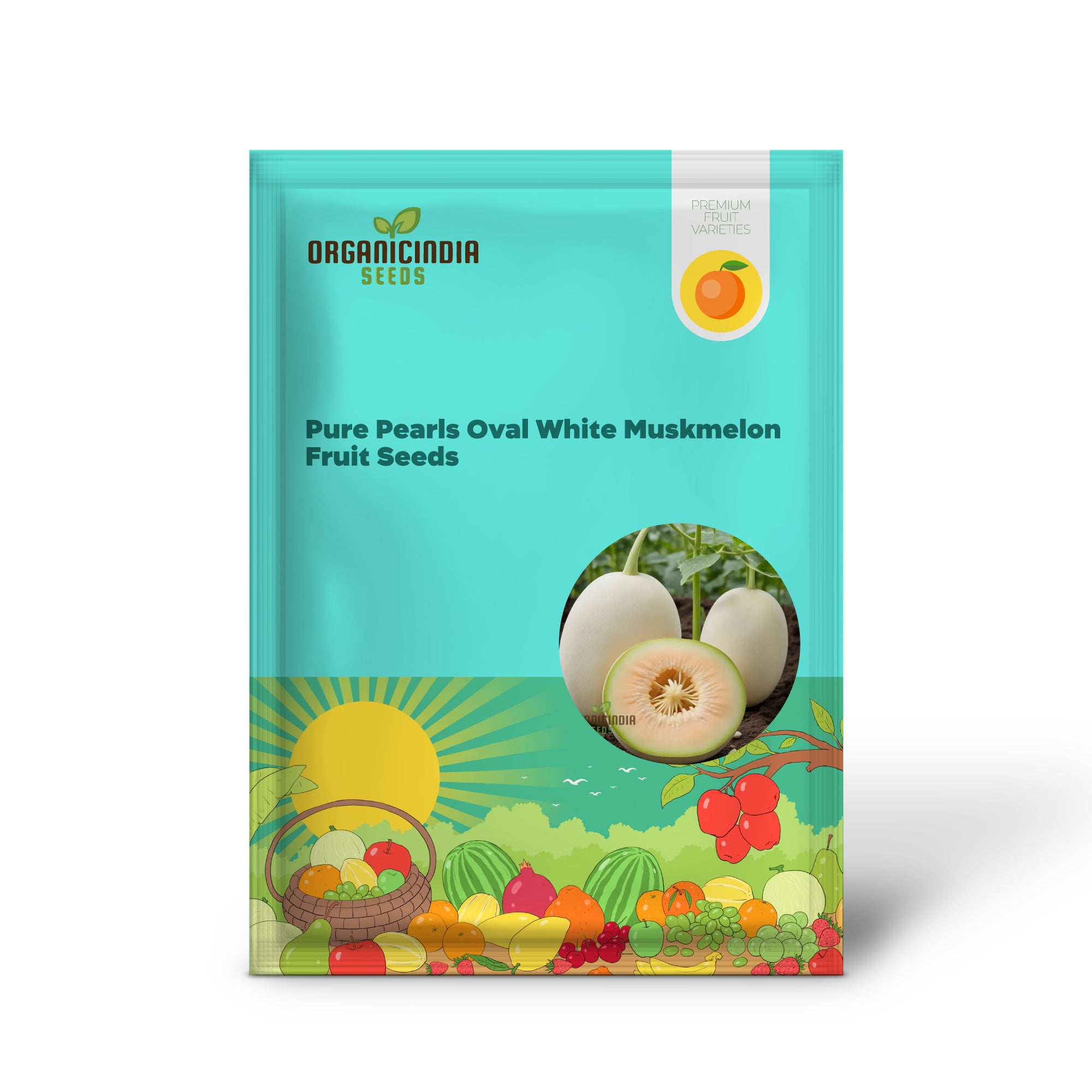 Pure Pearls Oval White Muskmelon fruit Seeds, Experience the Exquisite Essence of Gardening, Cultivating Your Own Delicate, Sweet Melons