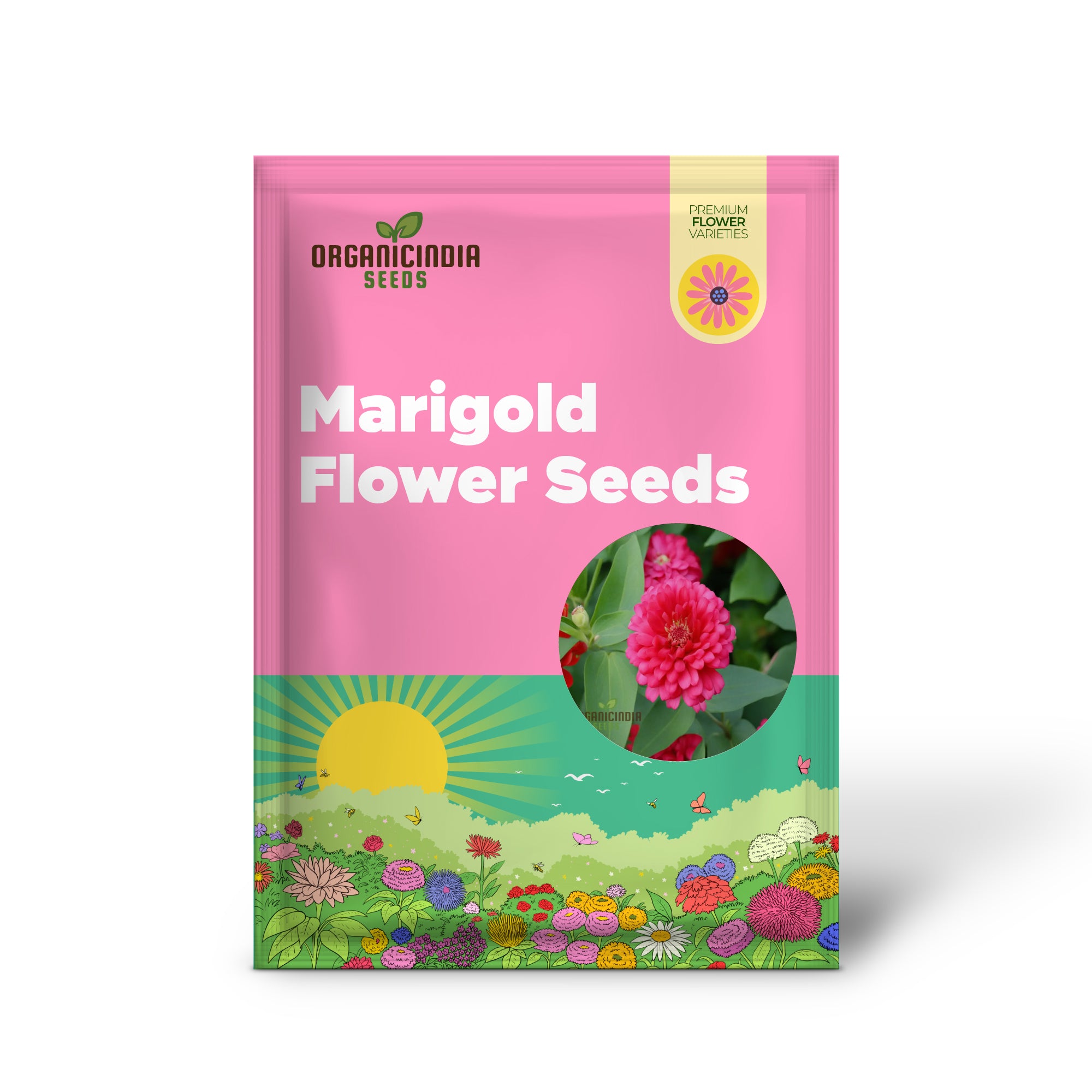 Organic Pink Marigold Flower Seeds, Planting and Quality Seeds for Your Garden