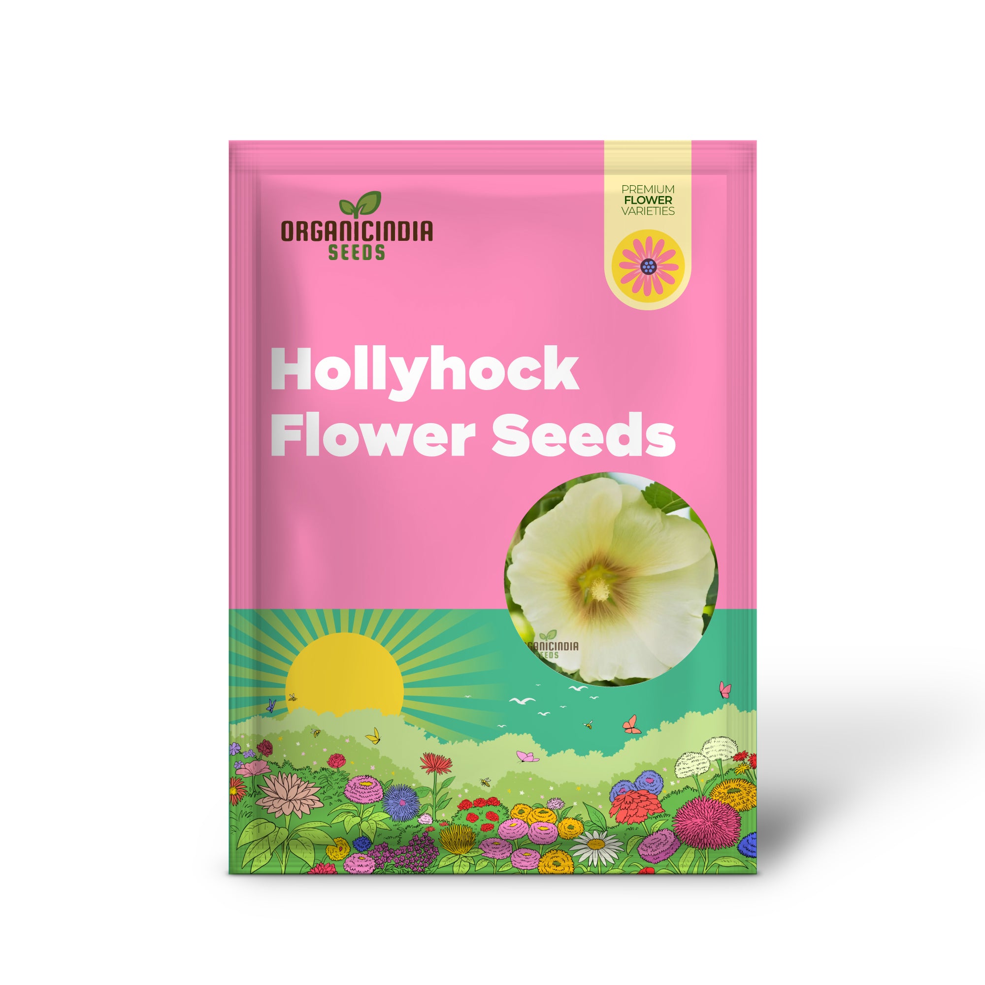 Radiant Blooms, Yellow Giant Hollyhock Flower Seeds - Ideal for Perennial Planting and Gardening to Enrich Your Landscape