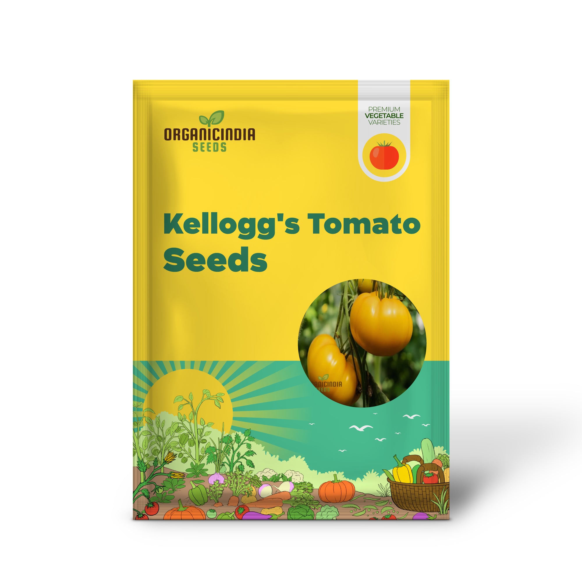 Yellow Kellogg's Tomato Vegetable Seeds - Grow Deliciously Sweet and Juicy Tomatoes