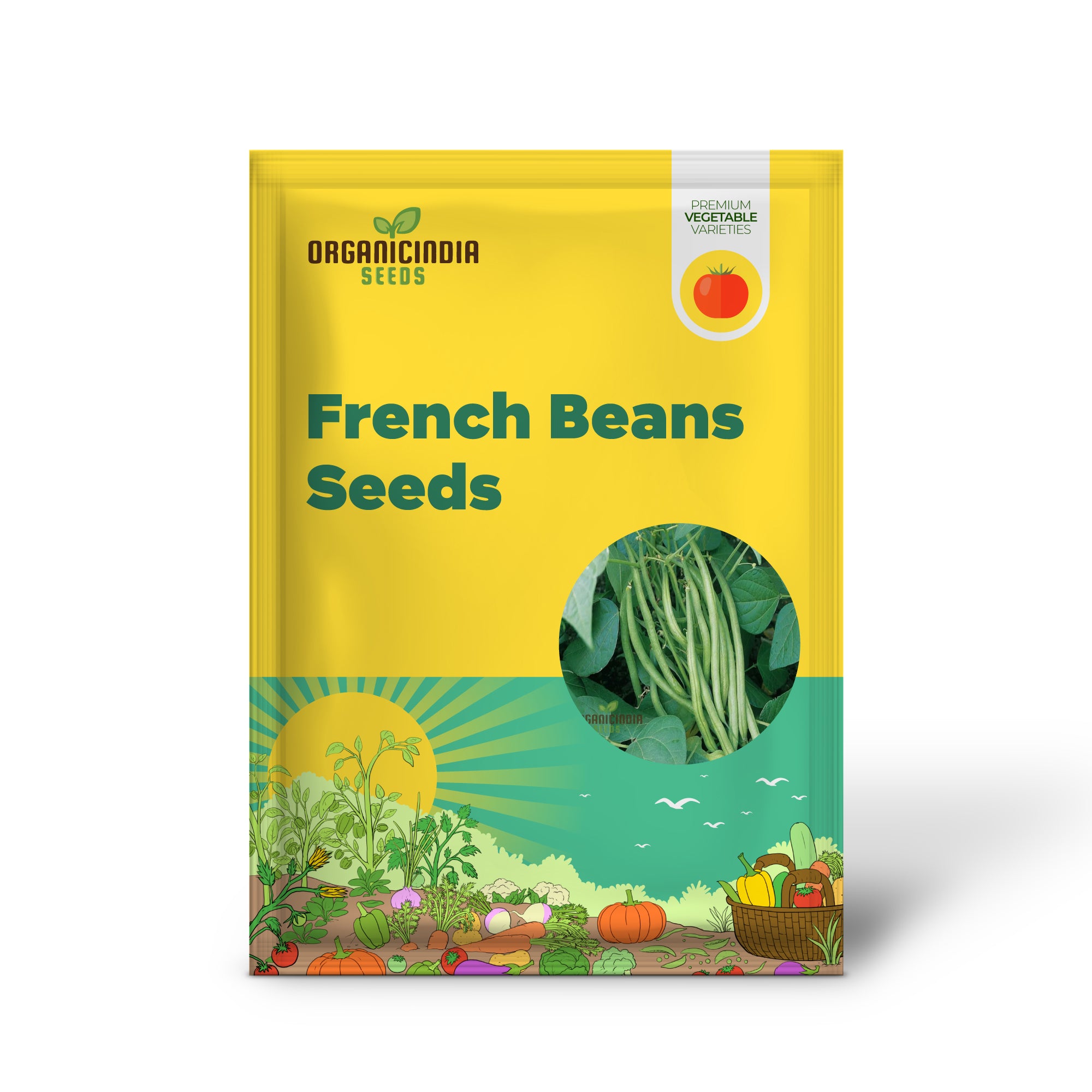 Organic Climbing French Beans - Fresh, High-Yield, Heirloom Variety