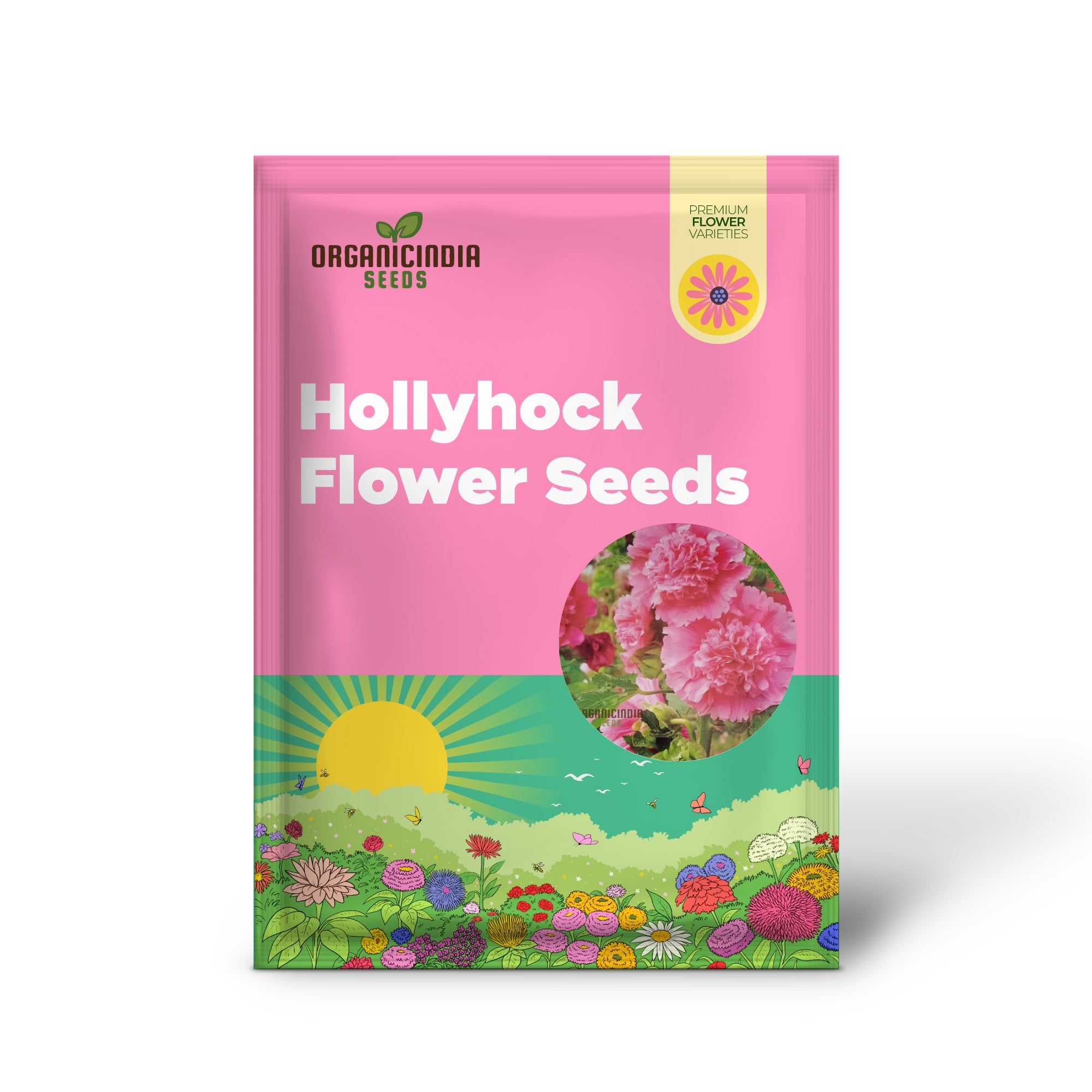 Hollyhock Chater's Double Mixed Seeds - Stunning, Full Blooms for Majestic Garden Displays