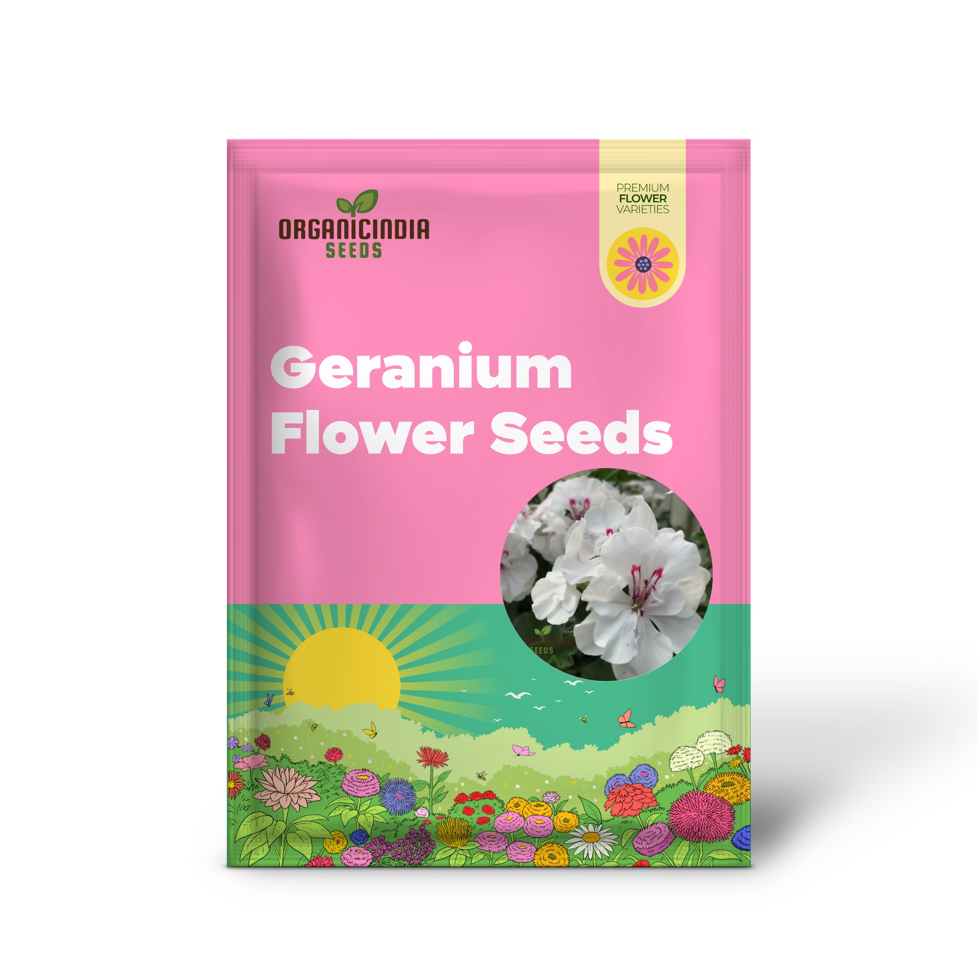 Premium White Geranium Imported Flower Seeds | High-Quality Flowering Seeds for Vibrant Gardens | Perfect for Expert and Beginner Gardeners  | Add Elegance to Your Outdoor Spaces