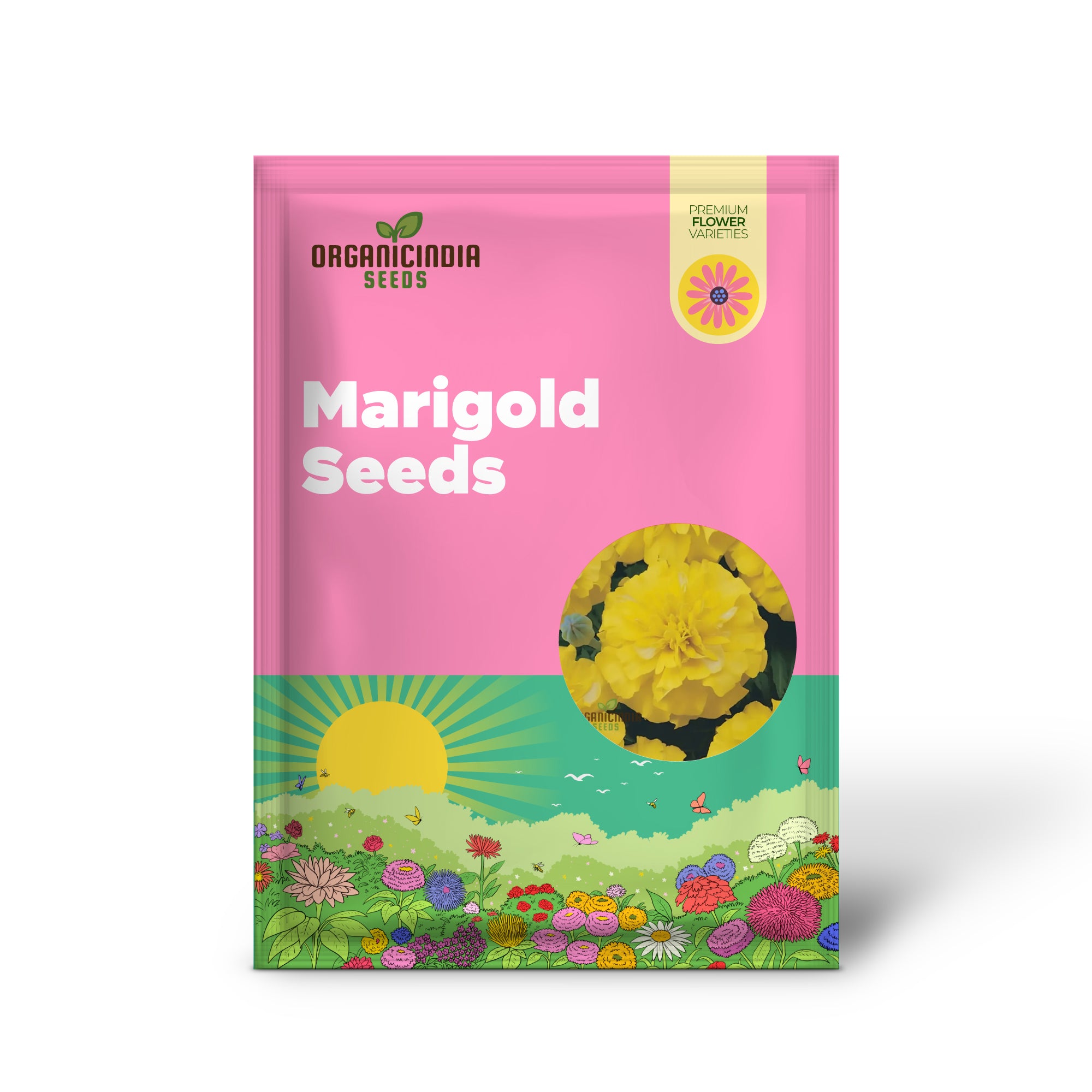 French Yellow Marigold Seeds - Bright and Cheerful Blooms for Your Garden