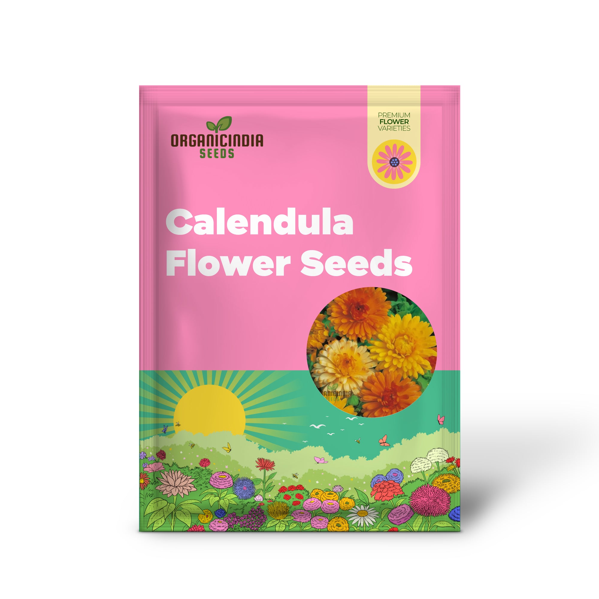 Calendula Double Mixed Flower Seeds - Vibrant and Full Blooms for Colorful Gardens