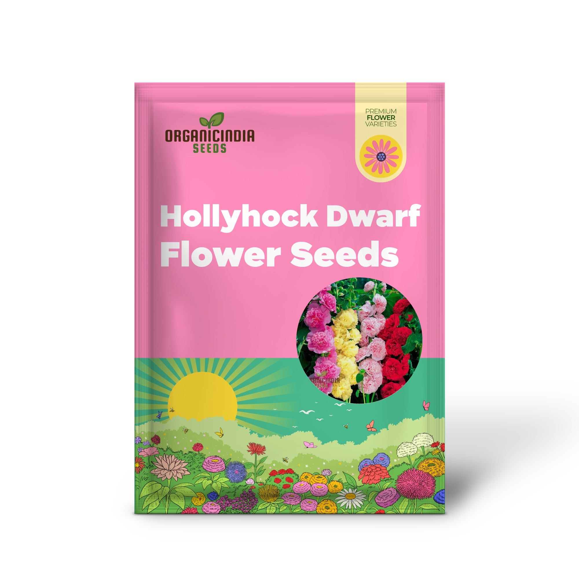 Hollyhock Dwarf Flower Seeds for Planting - Perfect for Gardening Enthusiasts Seeking Vibrant Blooms and Easy-to-Grow Seeds