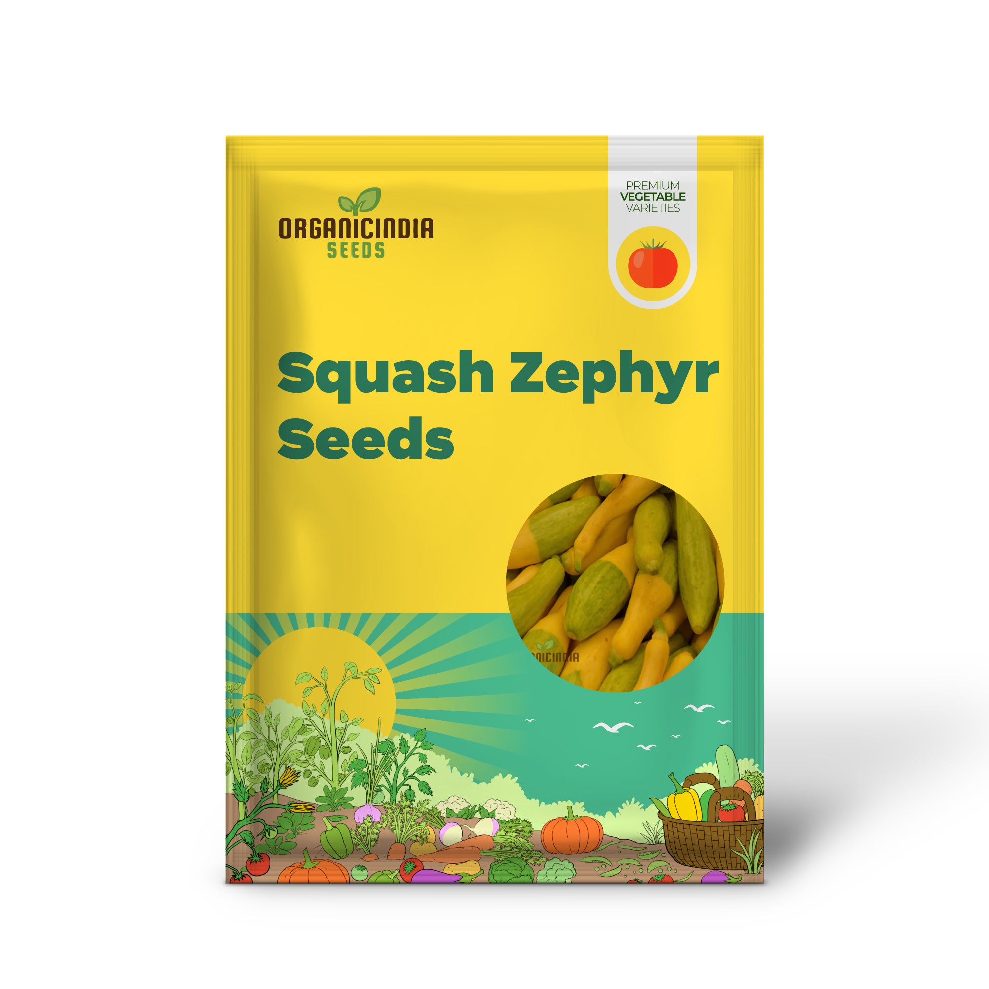 Summer Squash Zephyr vegetable Seeds, High-Yield, Nutritious, Ideal for Home Gardens