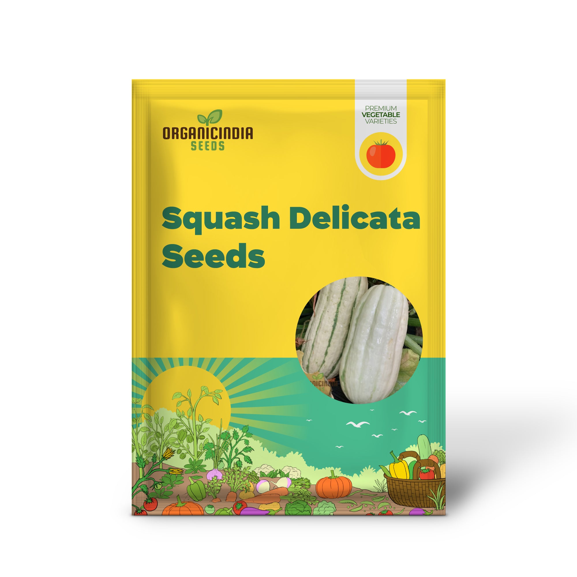 "Winter Squash Delicata Vegetable Seeds, Heirloom Sweet Flavor Ideal for Baking and Roasting