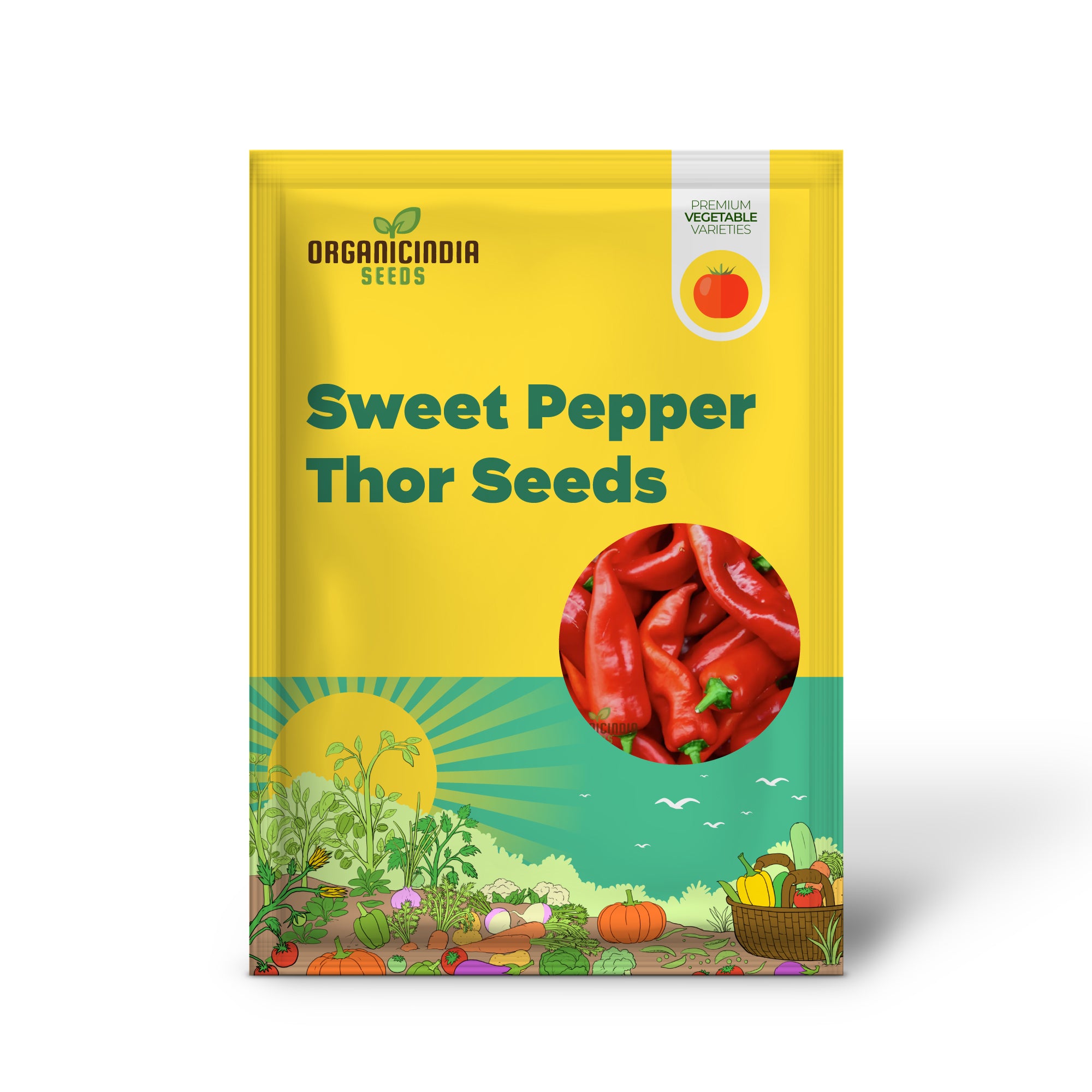 Sweet Pepper Thor Vegetable Seeds, High Yield, Disease Resistant, Perfect for Home Gardens