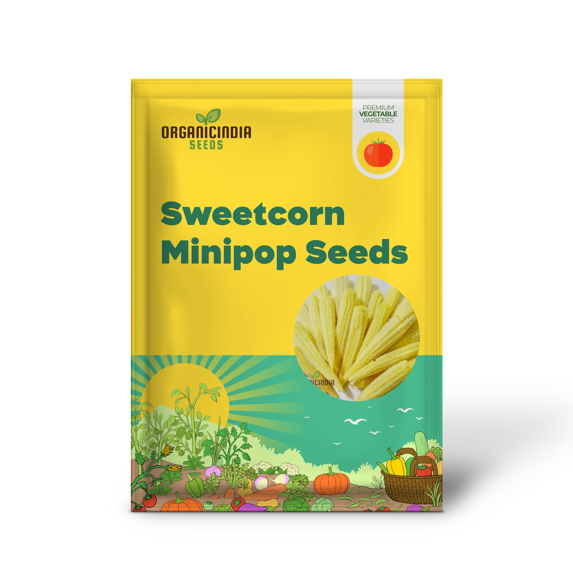 Sweetcorn Minipop Vegetable Seeds, Miniature Variety High Yield Perfect for Small Gardens and Containers