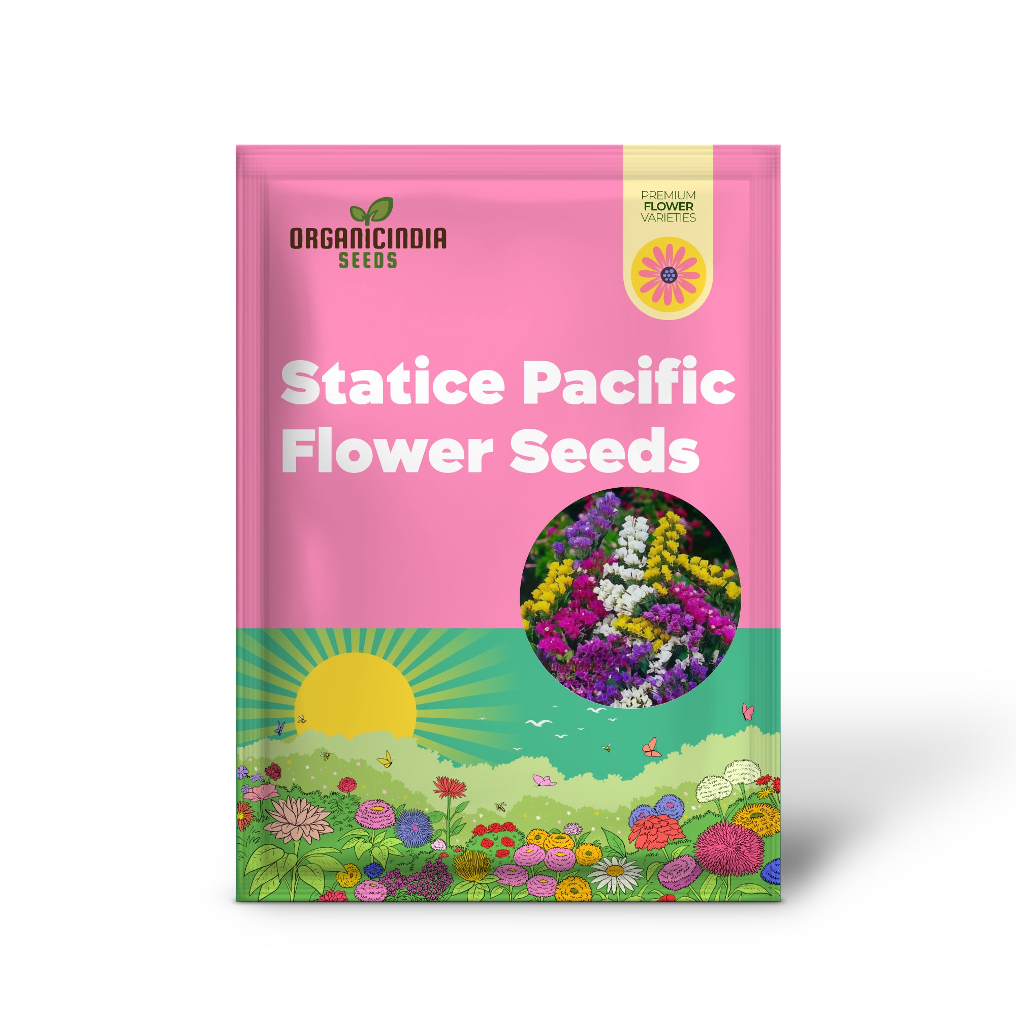 Graines de fleurs de Statice Pacific aux couleurs mélangées - Fleurs variées et vibrantes pour de beaux bouquets