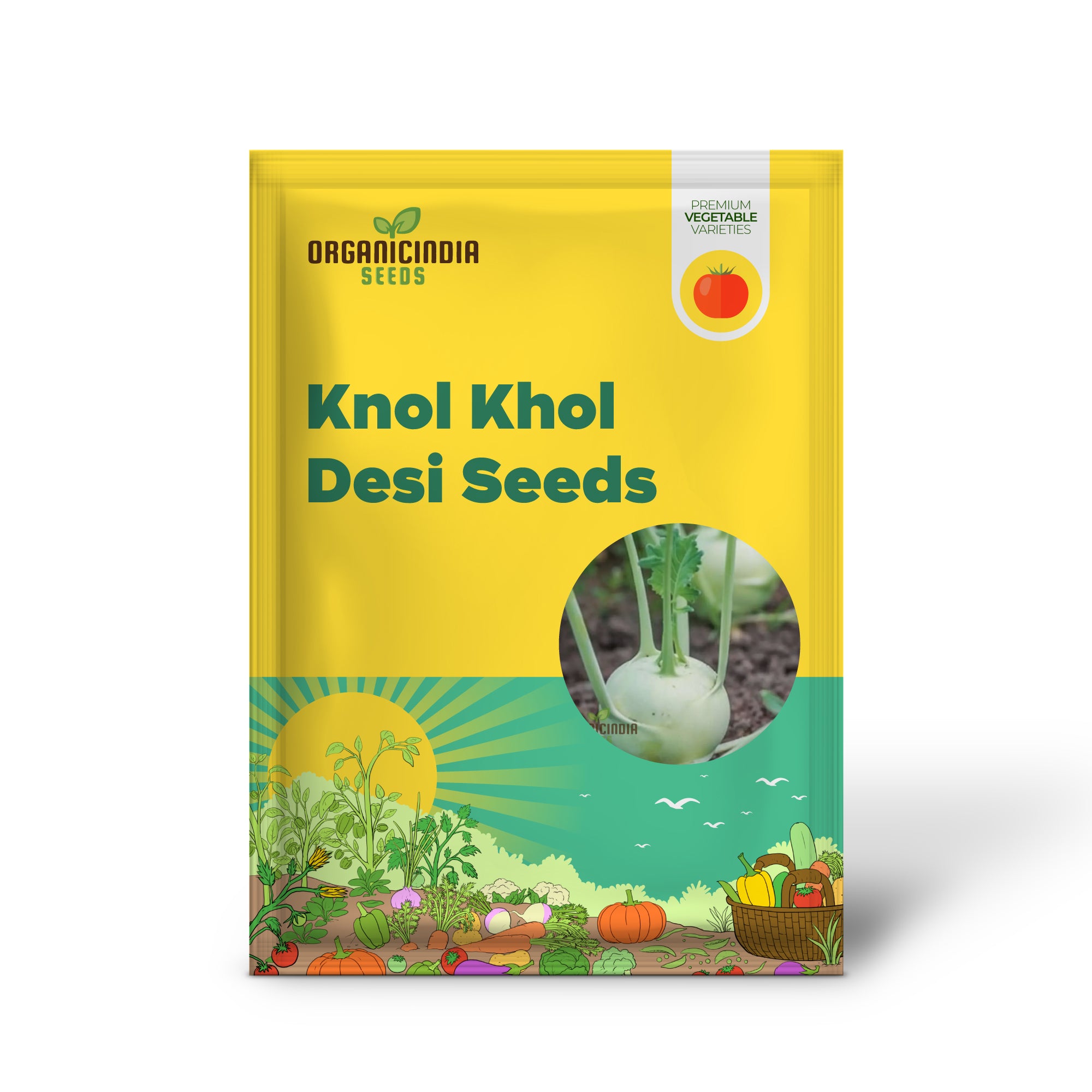 Knol Khol White Desi Vegetable Seeds - Cultivate Crisp and Nutritious Kohlrabi