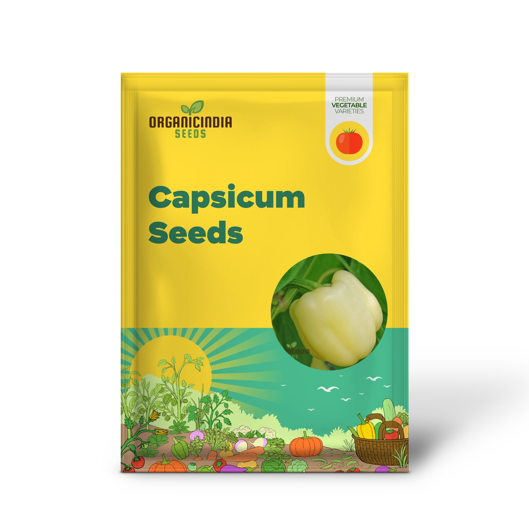 Capsicum White (Bell Pepper Ivory White) Vegetable Seeds - Grow Unique and Flavorful Peppers