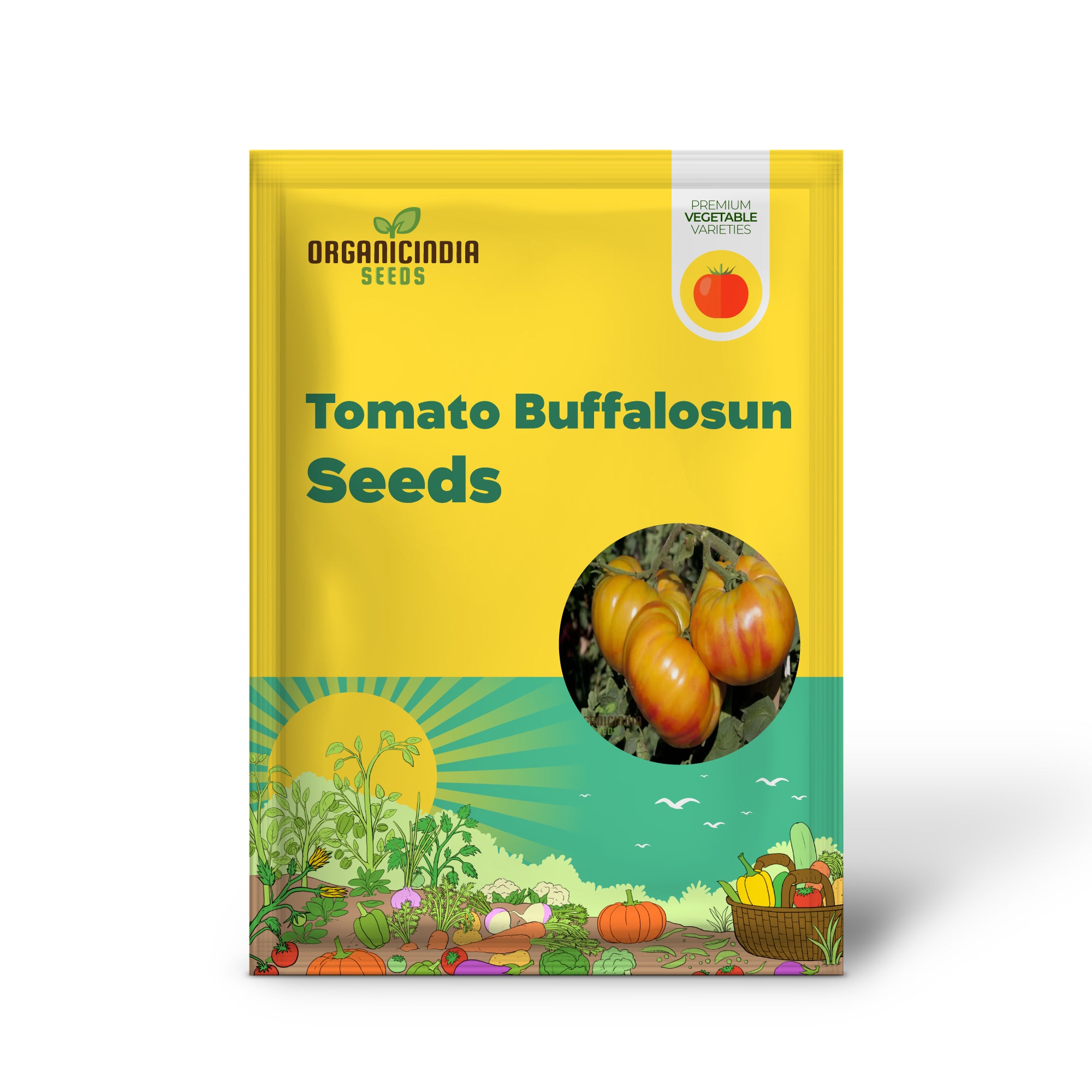 Tomato Buffalosun Vegetable Seeds, High Yield Heirloom Variety Perfect for Juicy Slicing and Salads