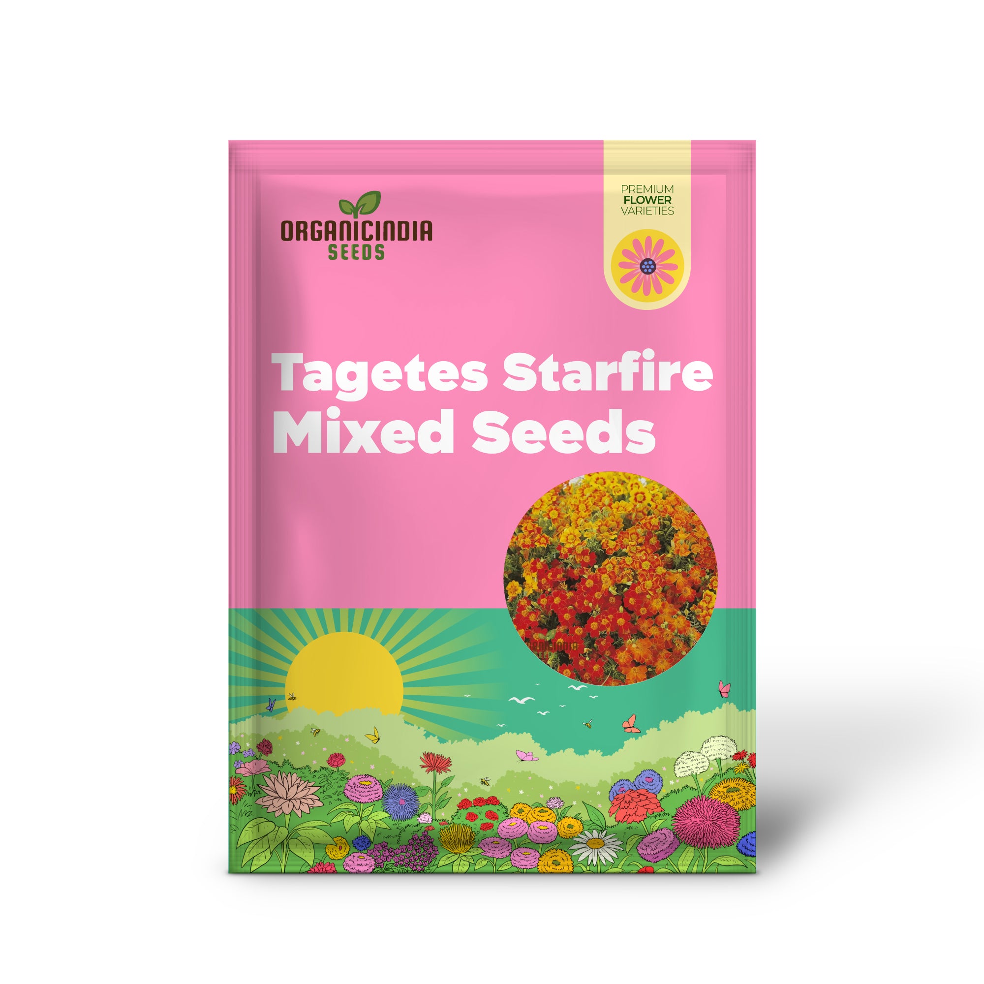 Tagetes Starfire Mixed Seeds , Elevate Your Gardening Experience with a Dazzling Array of Colors and Blooms!