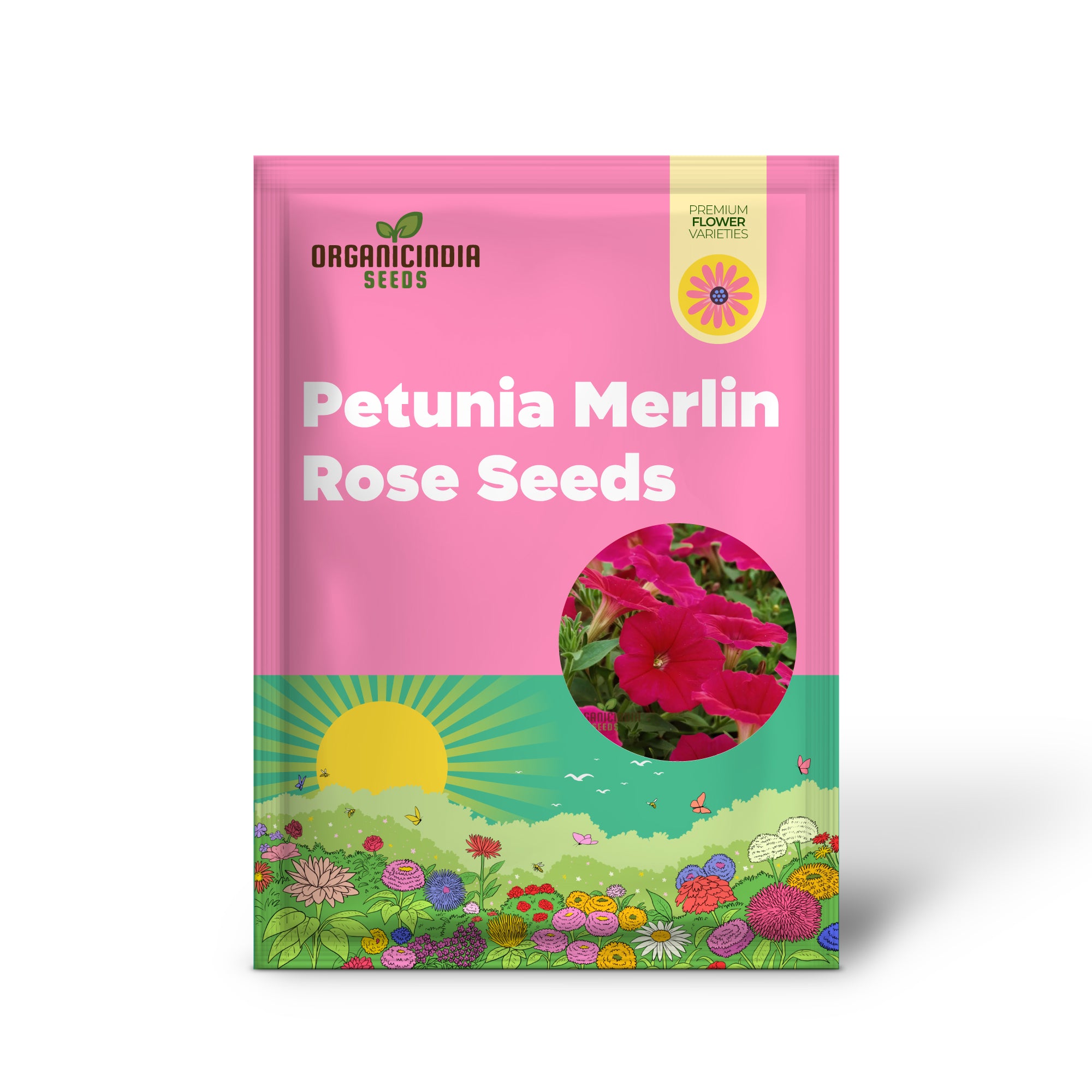 Graines de rose cerise de la série Petunia Merlin, améliorez votre expérience de jardinage avec des fleurs spectaculaires et des couleurs vibrantes !