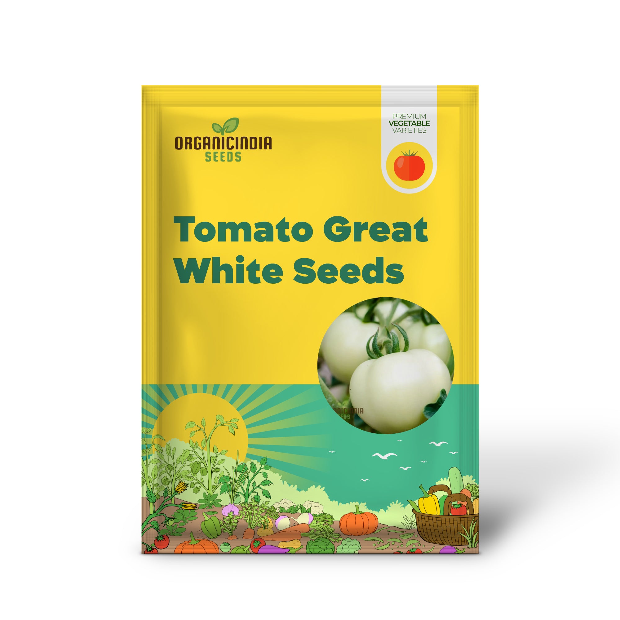 Tomato Great White Seeds for Gardening - High Yield, Heirloom Quality, Organic Gardening Essentials