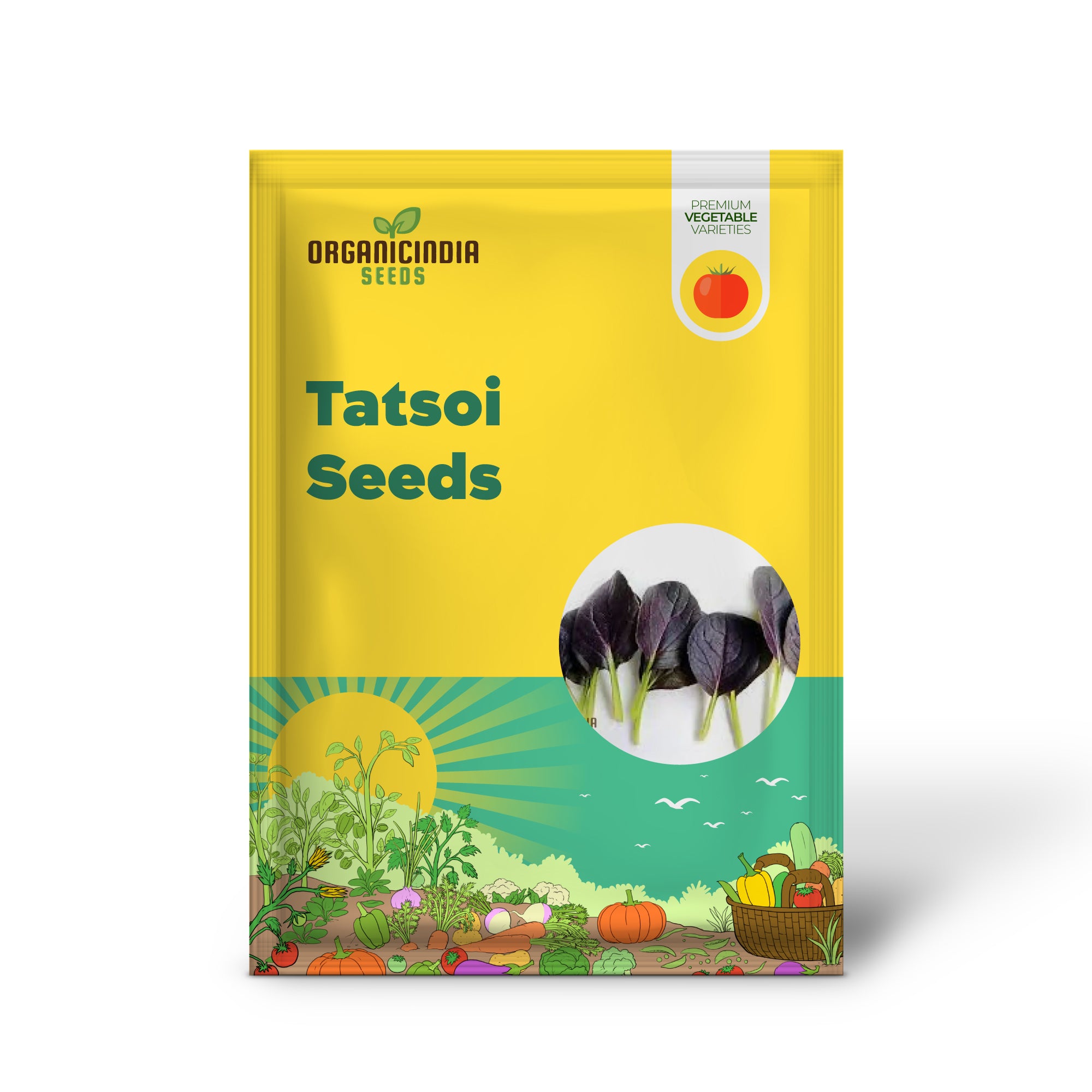 Tatsoi - Red Seeds for Exceptional Gardening - High-Quality, Non-GMO, Easy to Grow, Perfect for Home Gardens and Vegetable Patches