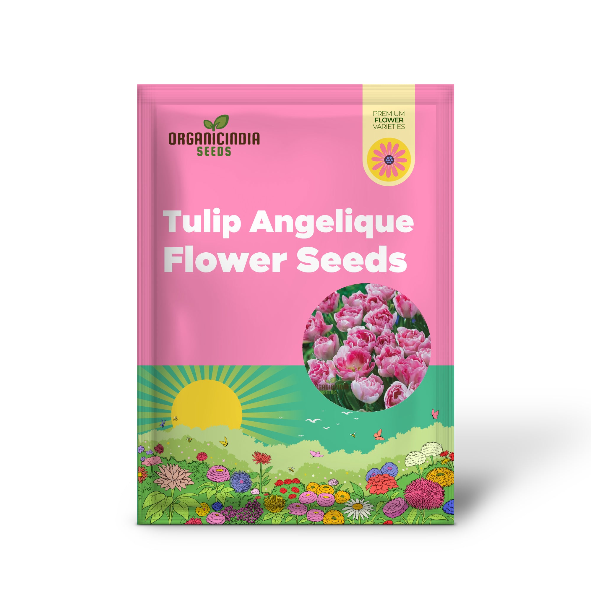 Tulip Angelique Flower Seeds For Planting, Elegant Pink Tulips for a Beautiful and Graceful Spring Garden Display