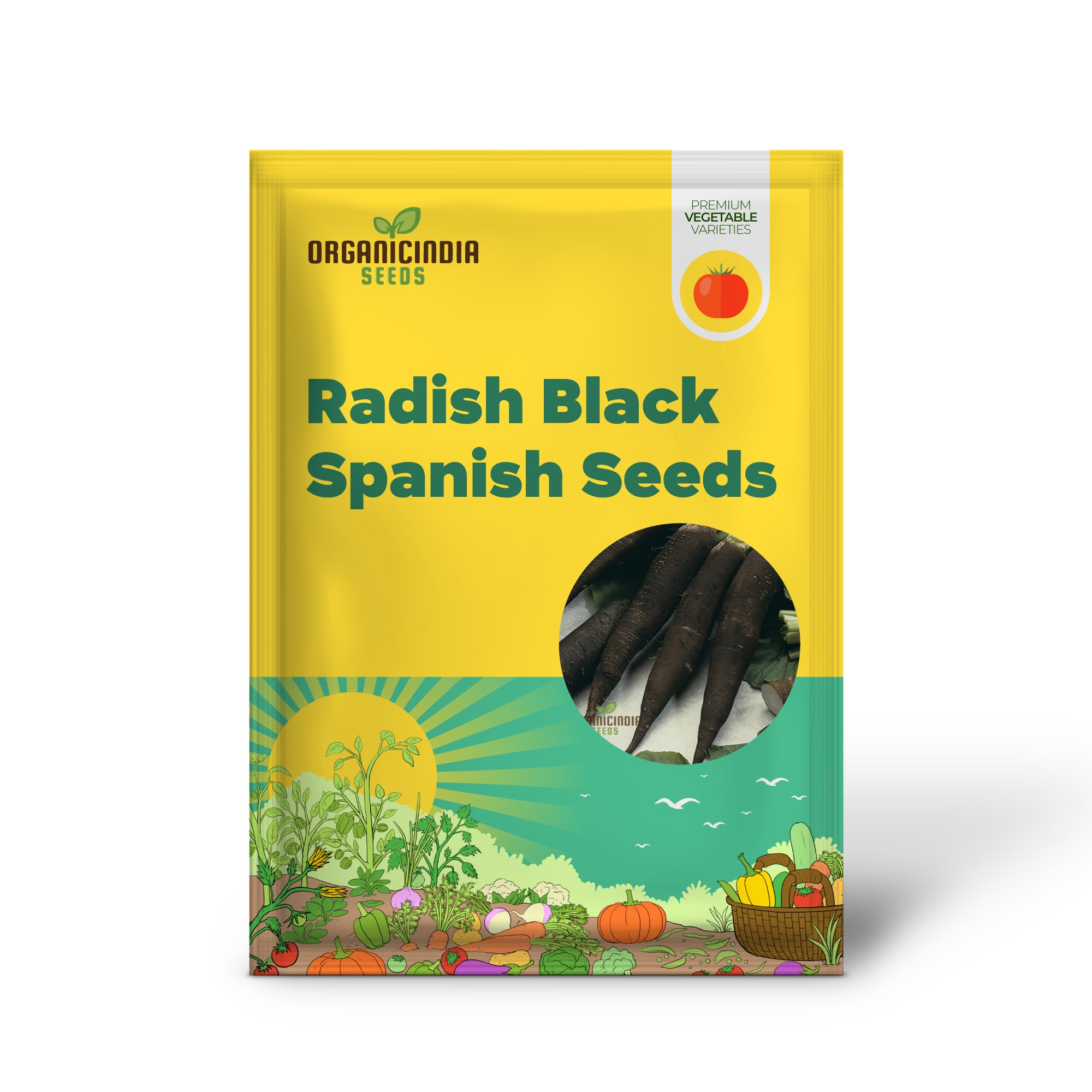 Radish - Black Spanish Long Vegetable Seeds for Planting, Unique Long-Rooted Radishes for Your Vegetable Garden, High Yield & Easy to Grow