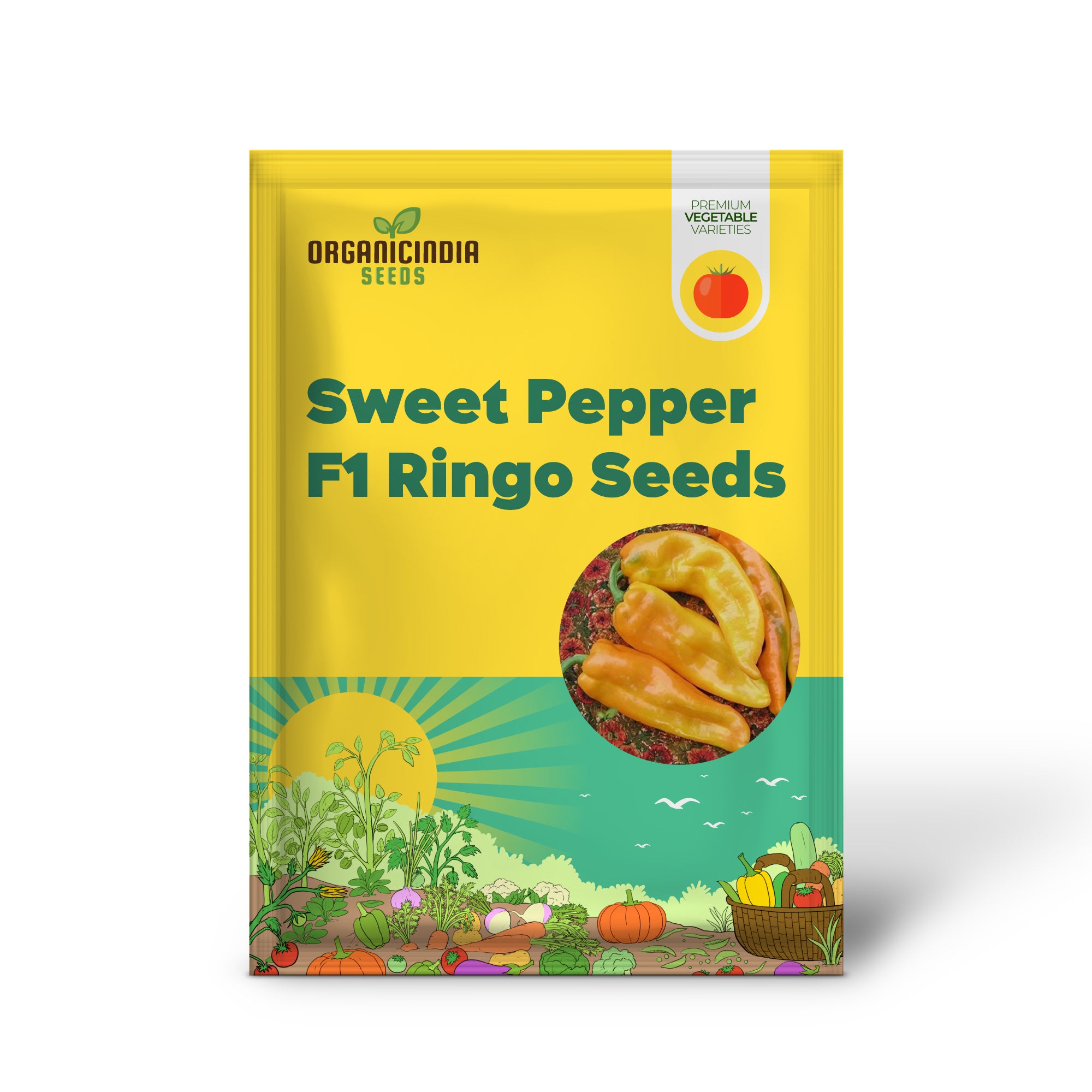 Sweet Pepper - F1 Ringo Vegetable Seeds for Planting, Premium Quality Seeds for Home Garden, Perfect for Growing