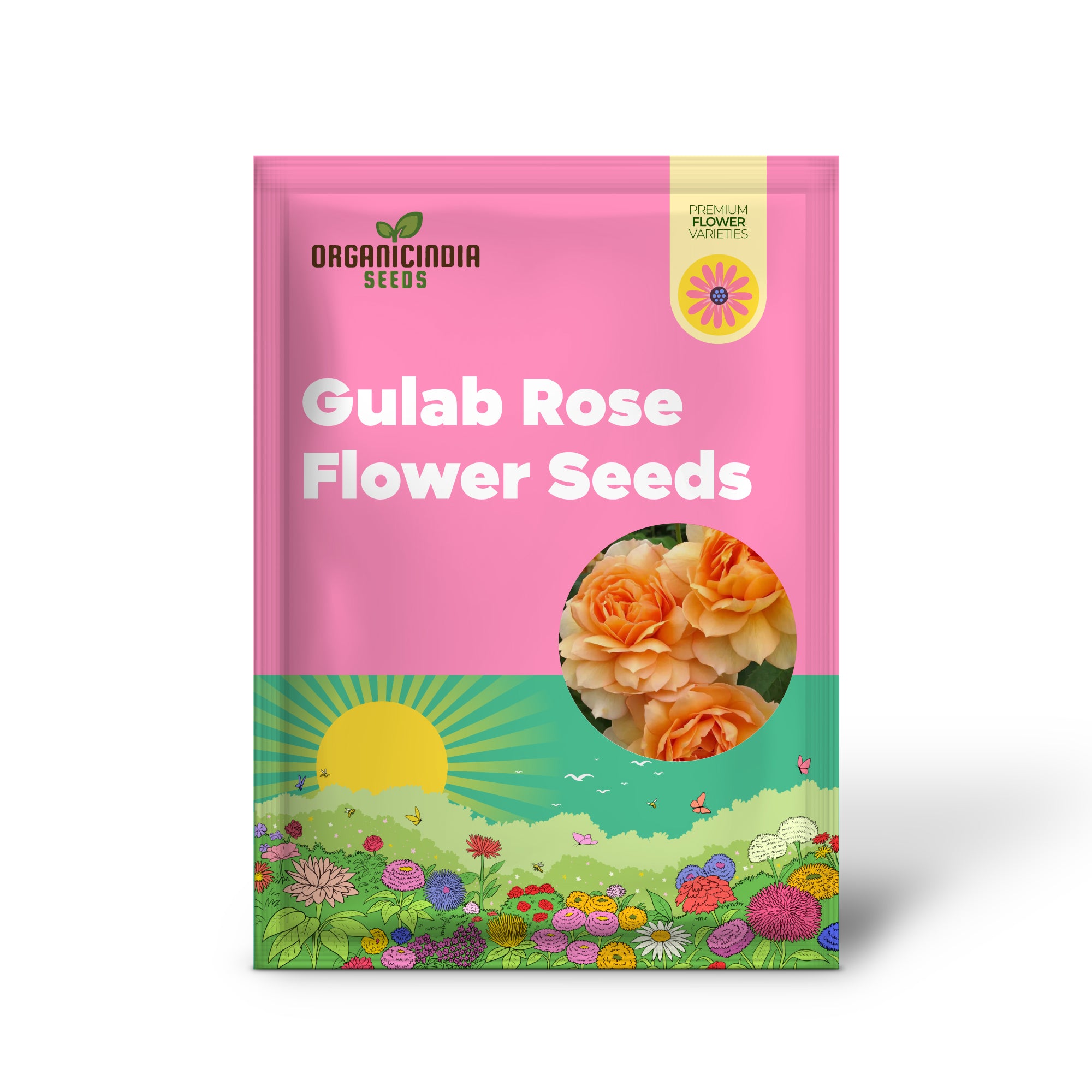 Gulab Rose (Lotus Orange) Flower Seeds for Planting, High-Quality Seeds for Vibrant Blooms