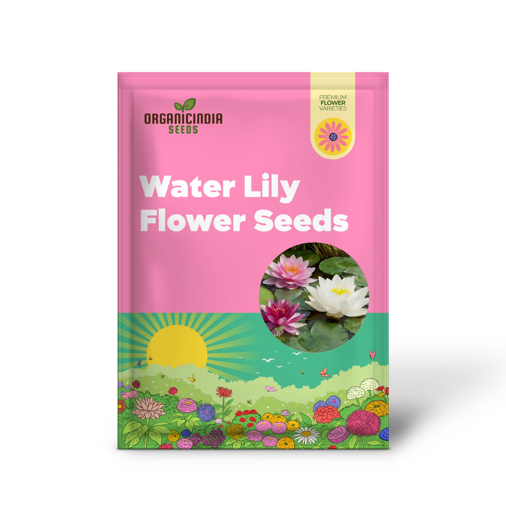 Water Lily Flower Seeds - Mixed Colors for Pond Garden, Planting Guide Included