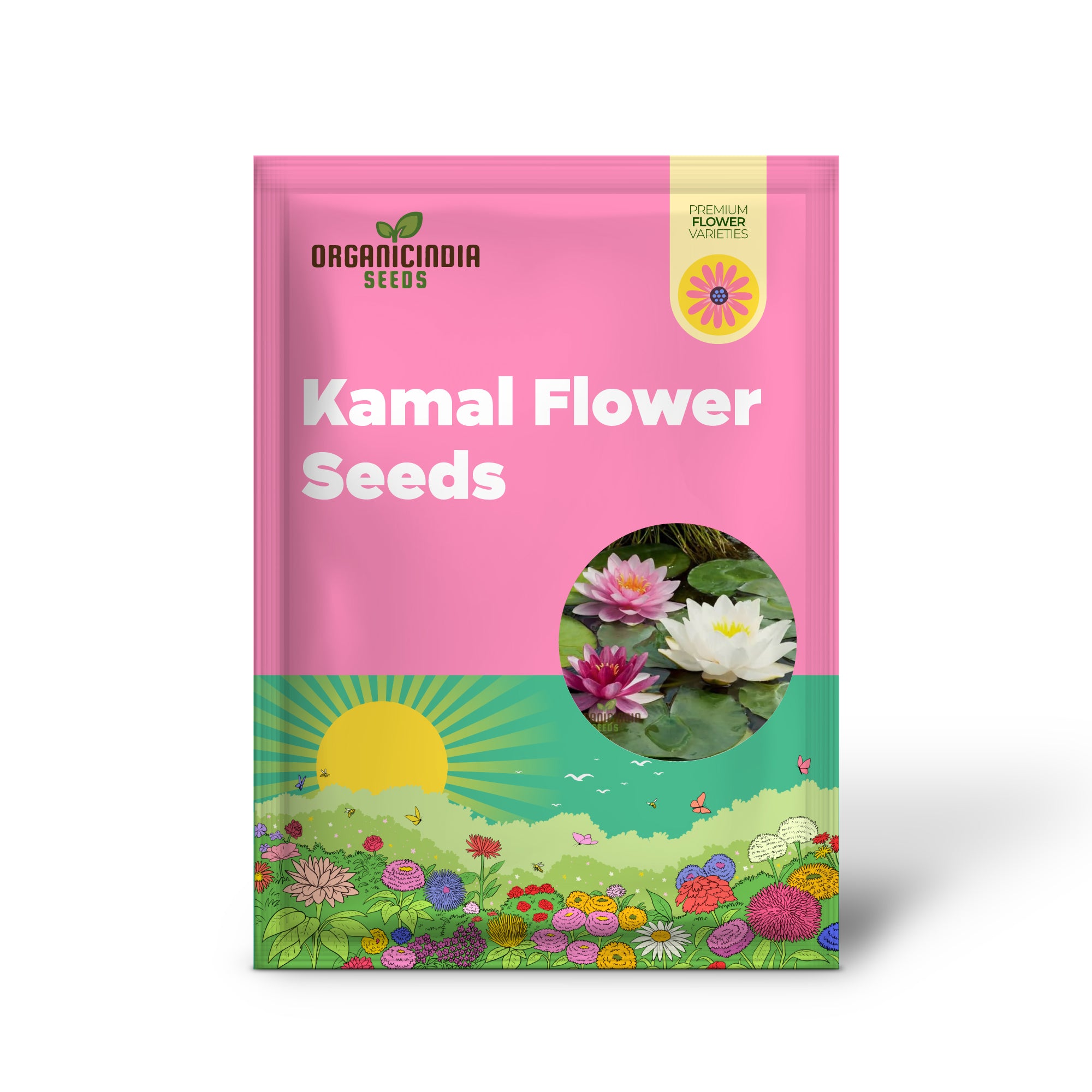 Waterlily Lotus Kamal Flower Seeds for Home Garden , Eco Pack (Red), Non GMO Flower Seeds for Gardening and Planting  Ideal for Home Garden Enthusiasts Seeking Beautiful Blooms