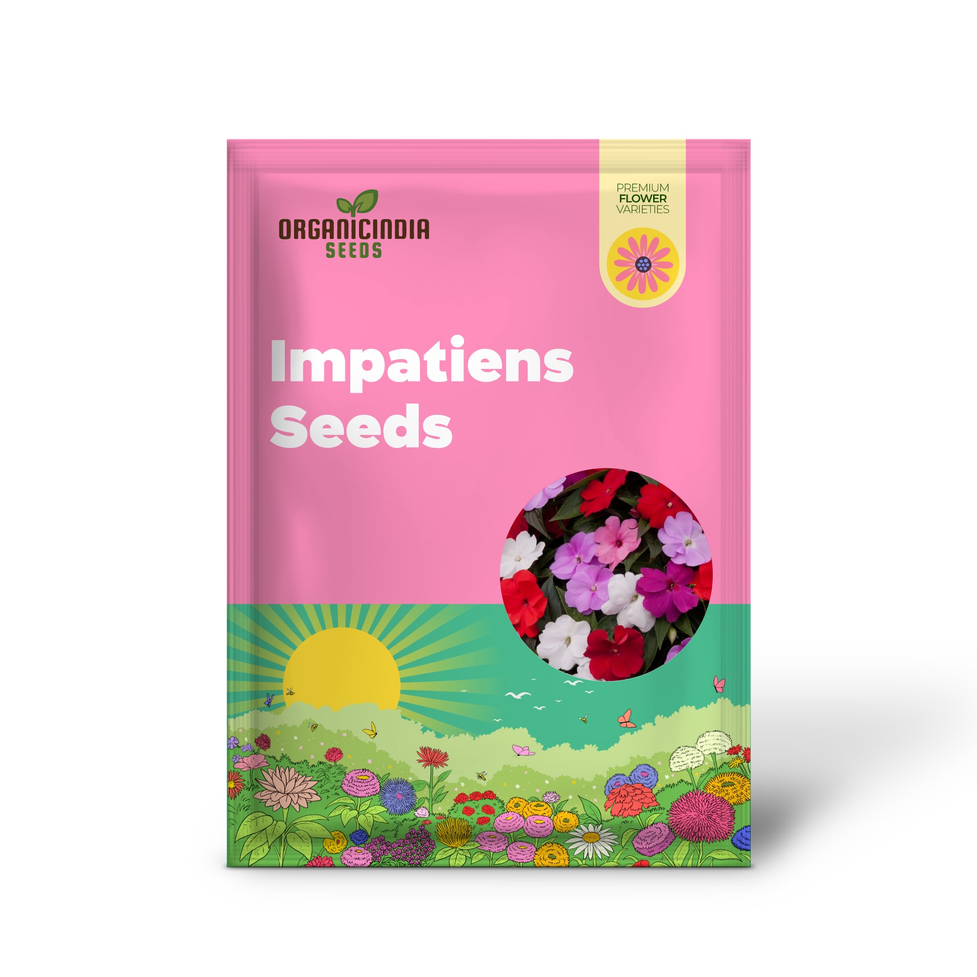 Impatiens Seeds Touch-Me-Not Balsams Attract Pollinators Garden Beds Borders 200Pcs Flower Seeds