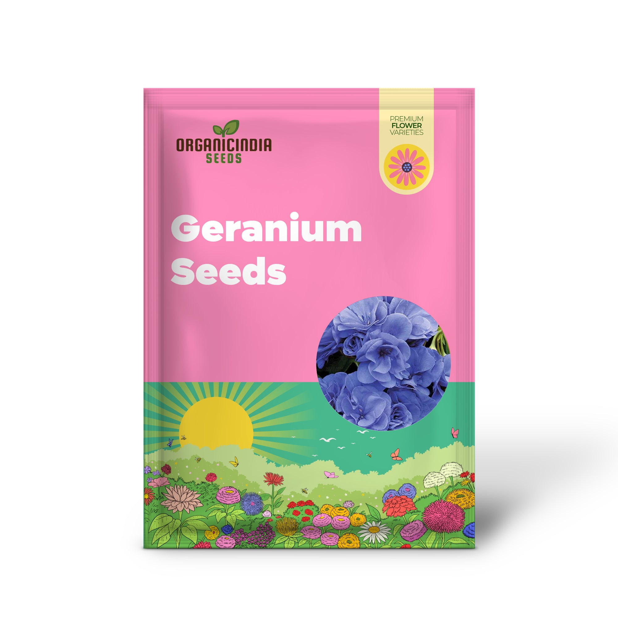 Sky Blue Green Geranium Seeds for Planting - Grow Beautiful, Vibrant Blooms in Your Garden