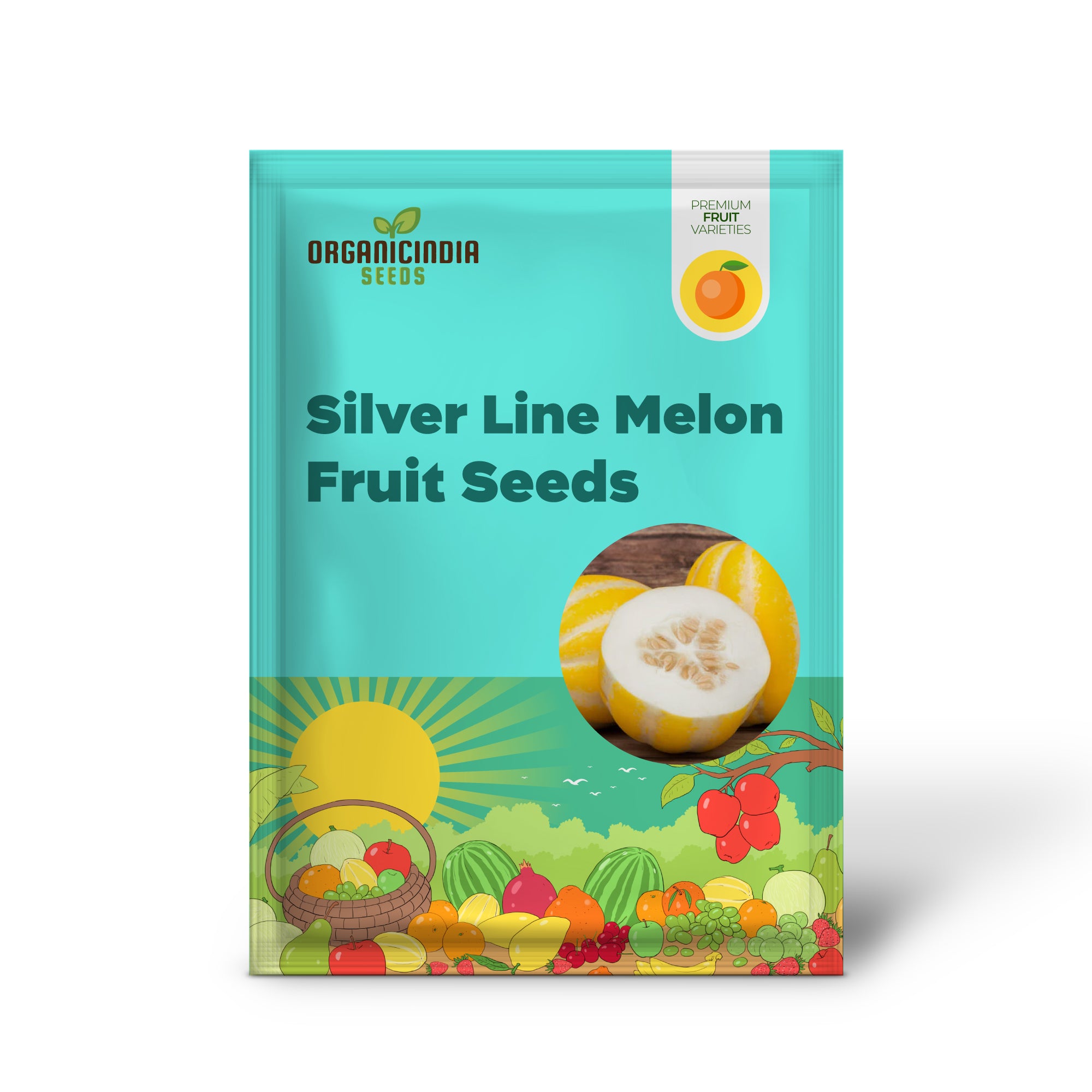 Early Silver Line Melon (Cucumis melo) – Yellow Striped Skin White Flesh Korean Fruit Seeds