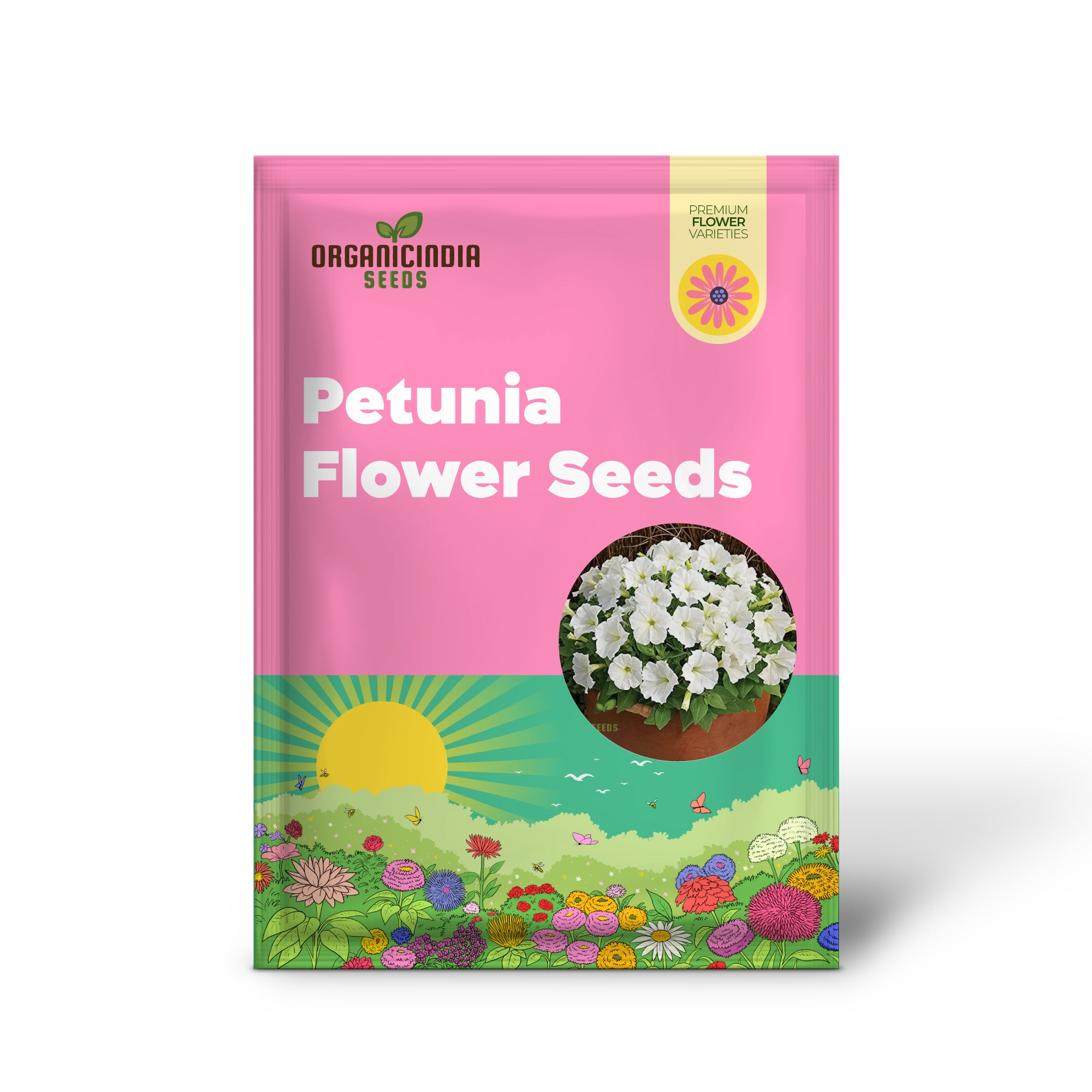 Graines de fleurs de pétunia suspendues blanches de qualité supérieure : rehaussez votre jardin avec de magnifiques fleurs – Parfaites pour les amateurs de jardinage.