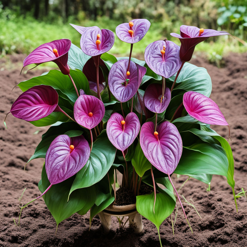 Purple Anthurium Flower Seeds - Exotic Blooms for Lush, Tropical Gardens