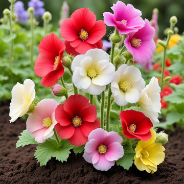 Mixed Alcea Flower Seeds For Planting– Elevate Your Gardening Experience with a Vibrant Array of Blooms