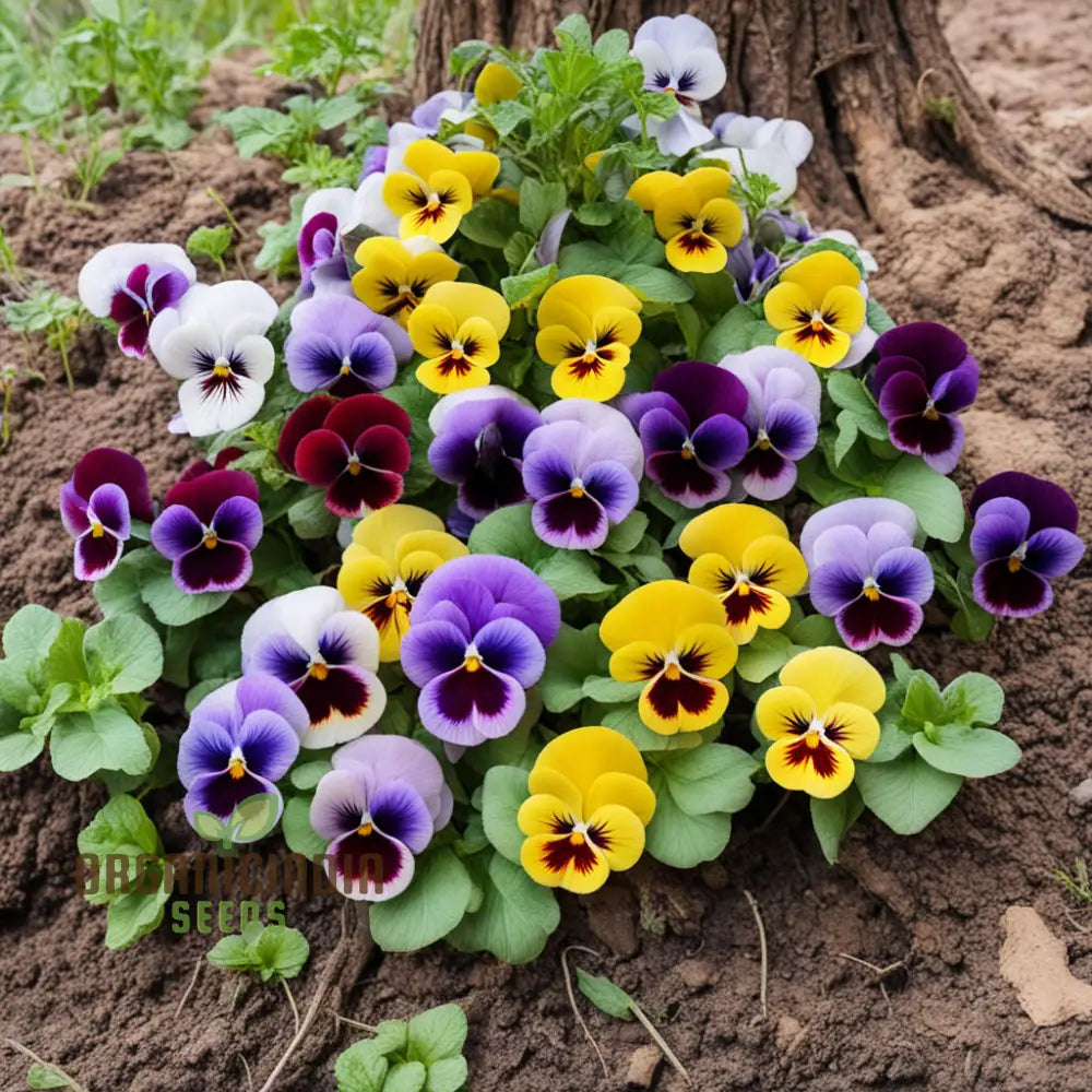 Mixed Pansy Flower Seeds - Colorful Variety For Charming Garden Beds Annuals