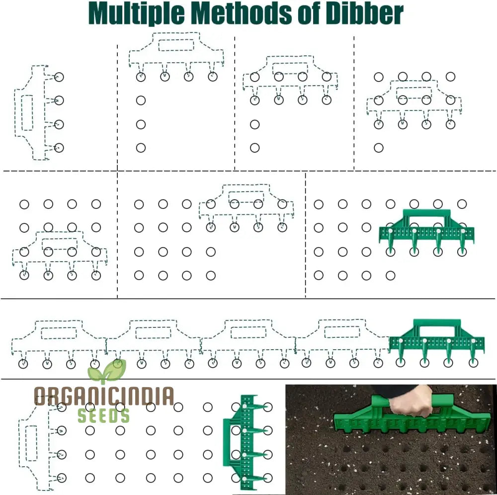 Multifunctional Seed Dibber And Spacer Tool - Ideal For Planting Seeds With Perfectly Spaced Rows