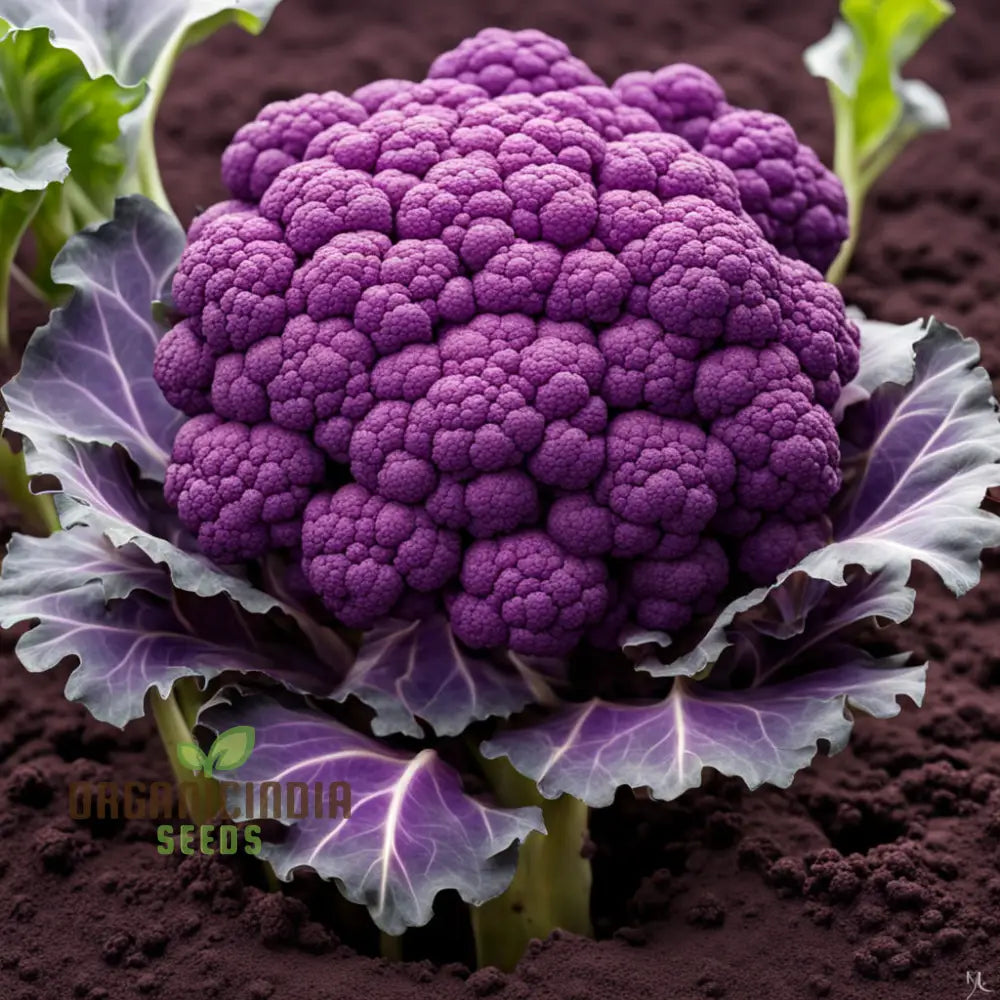 Purple Cauliflower Seeds Experience Garden Magic - Plant Vibrant For Stunning Harvests Leafy Greens