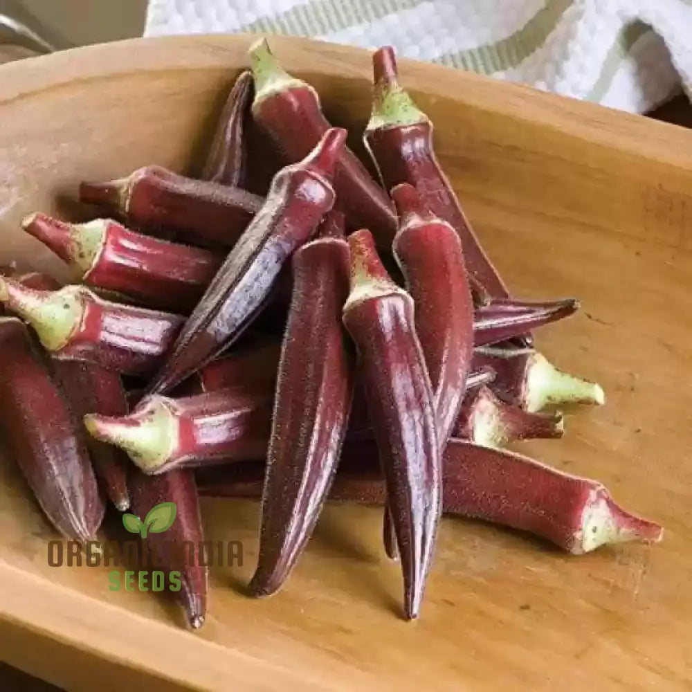 Red Burgundy Okra Seeds For Planting - 100 Pcs Vegetable