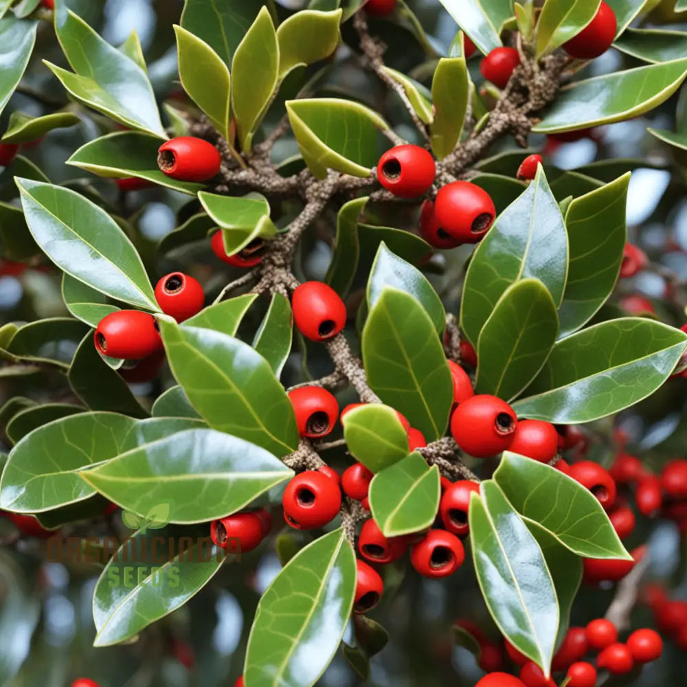 Red Ilex Vomitoria Yaupon Holly Tree Seeds Grow Your Own Vibrant Landscape Accent 1000 Pcs